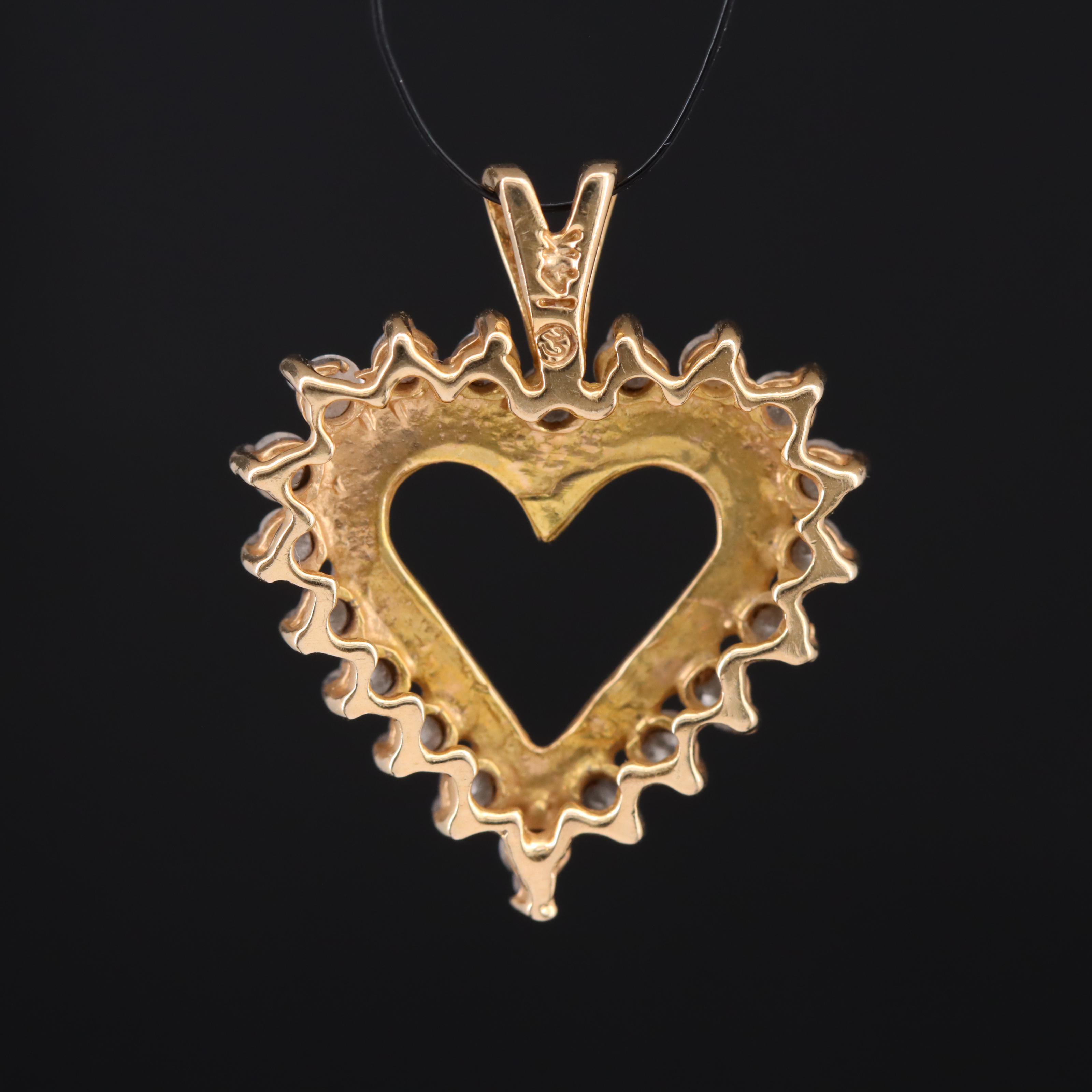 14K 0.50 CTW Diamond Heart Pendant