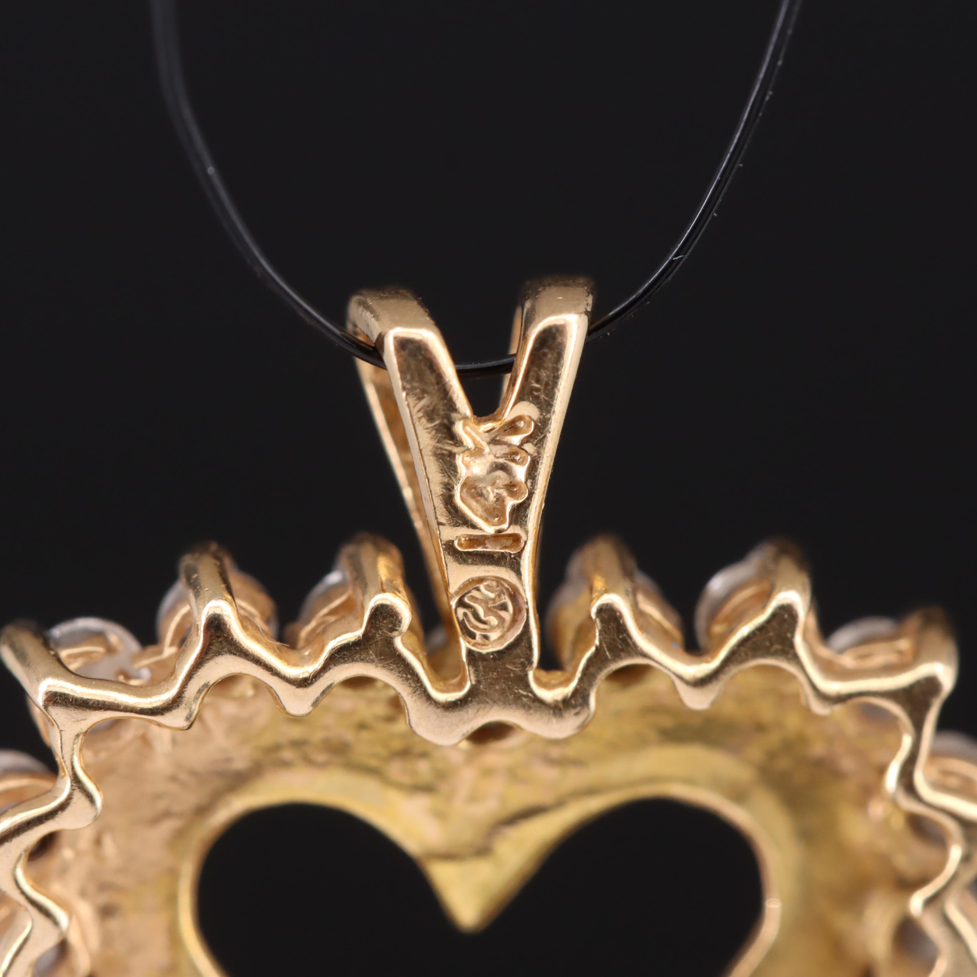 14K 0.50 CTW Diamond Heart Pendant
