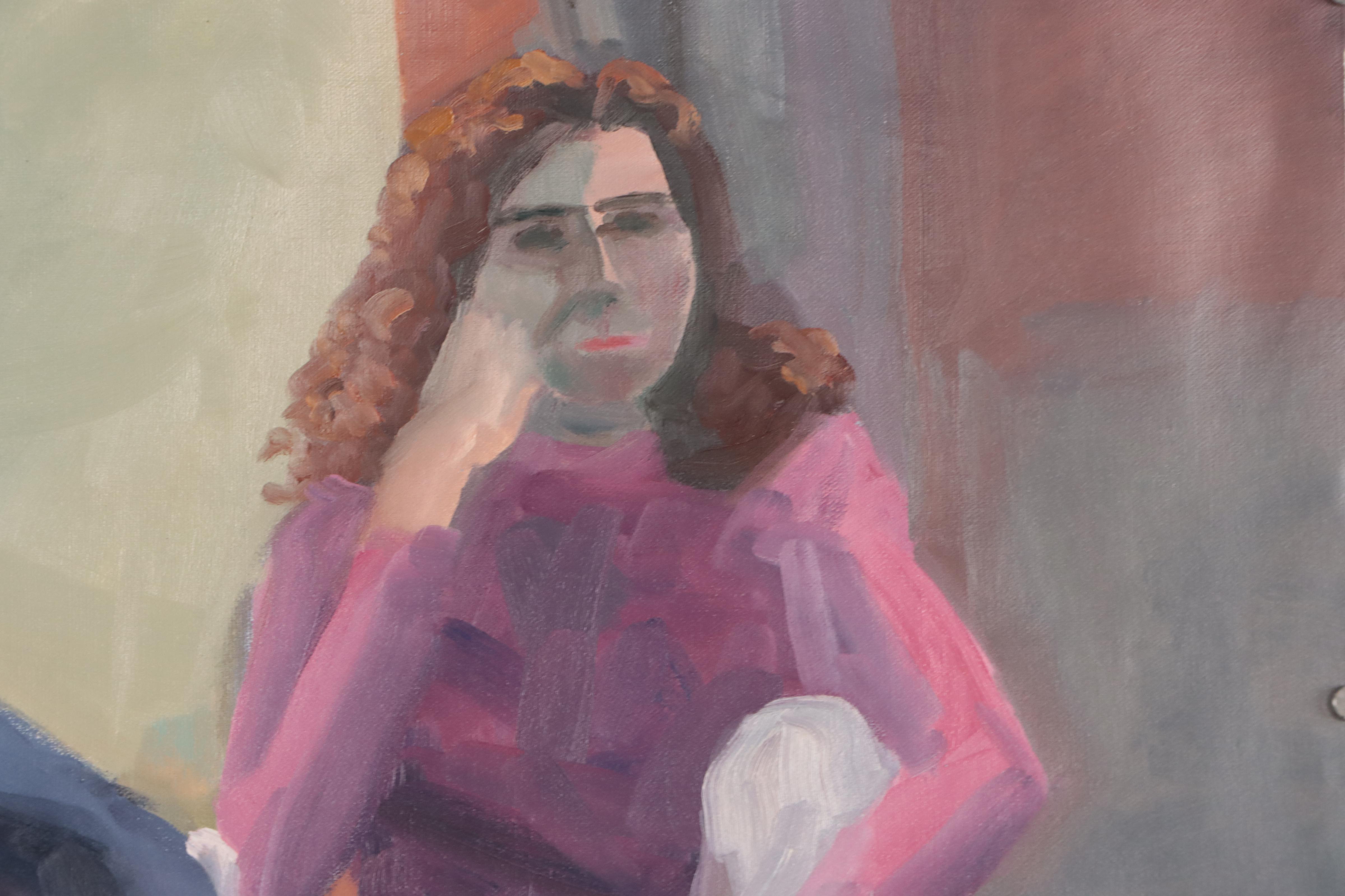 Katrina Halter Figurative Oil Painting of Couple, 1991