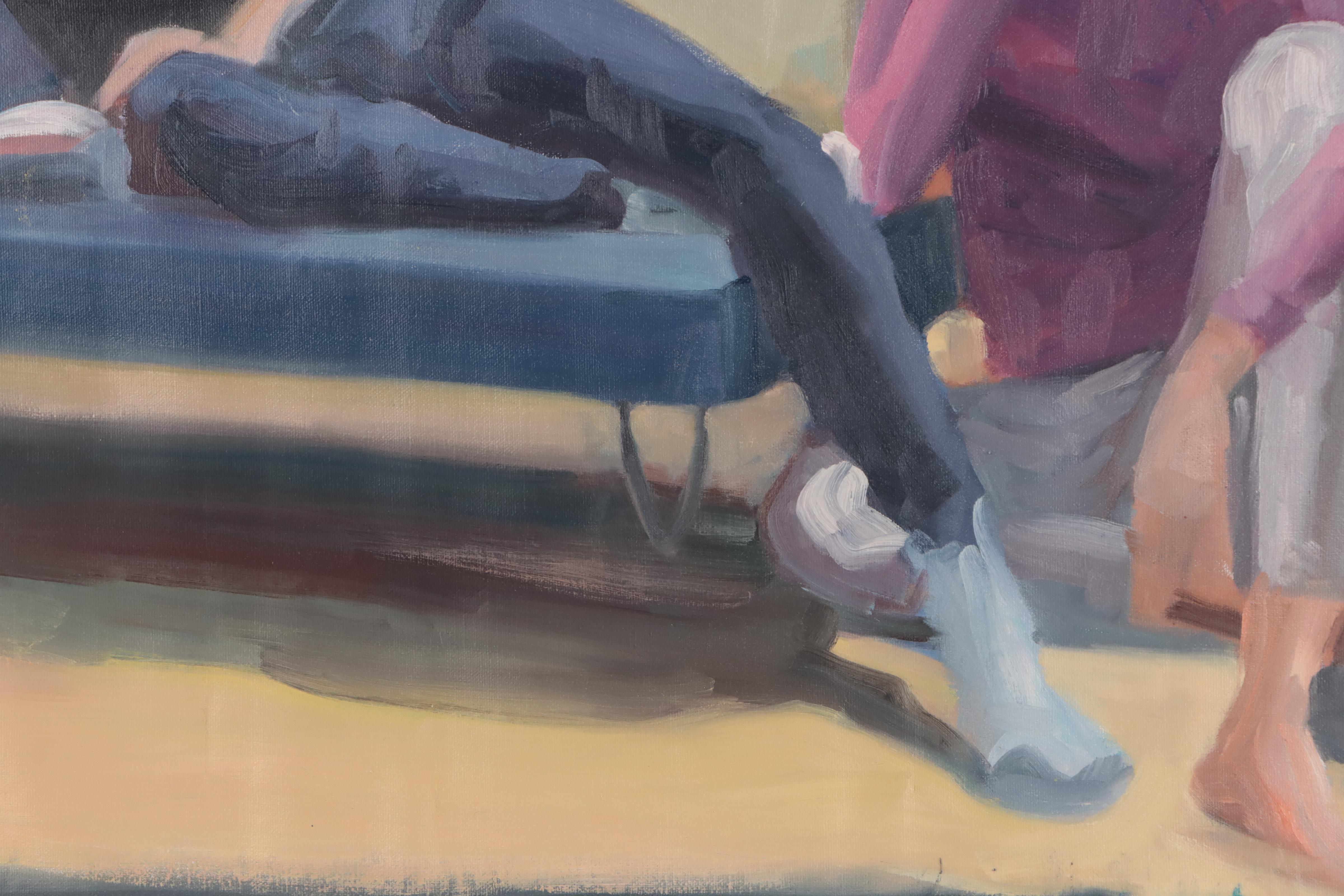 Katrina Halter Figurative Oil Painting of Couple, 1991