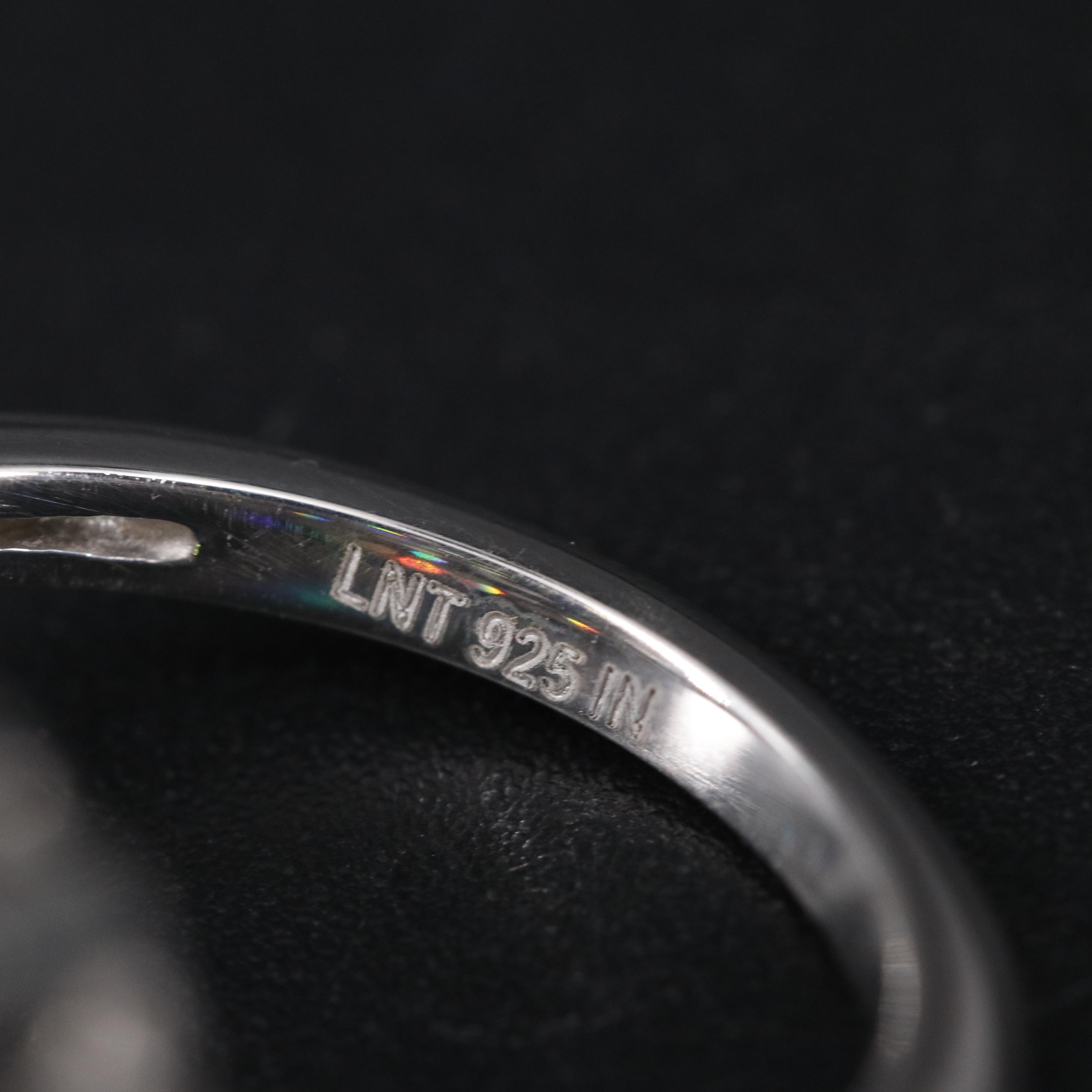 Sterling Silver Aquamarine and Cubic Zirconia Ring