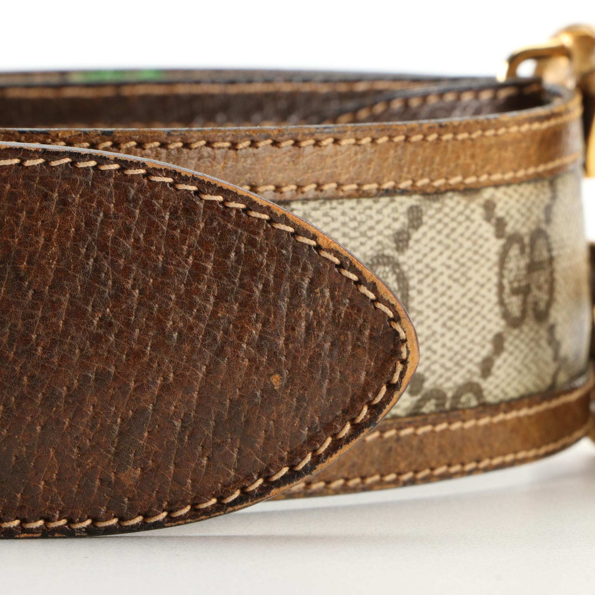 Gucci Interlocking GG Belt in GG Supreme Canvas and Leather