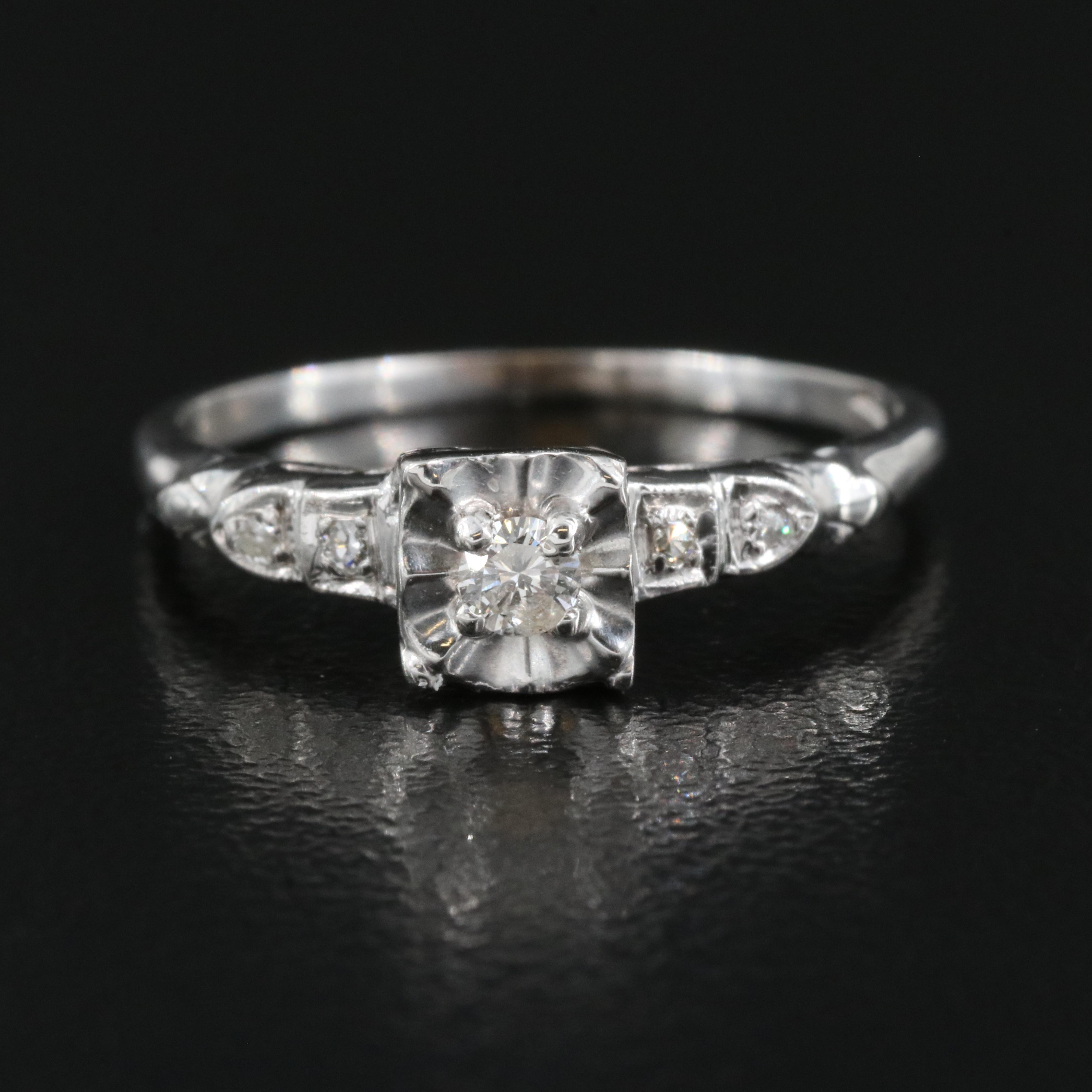 Vintage 14K 0.09 CTW Diamond Ring