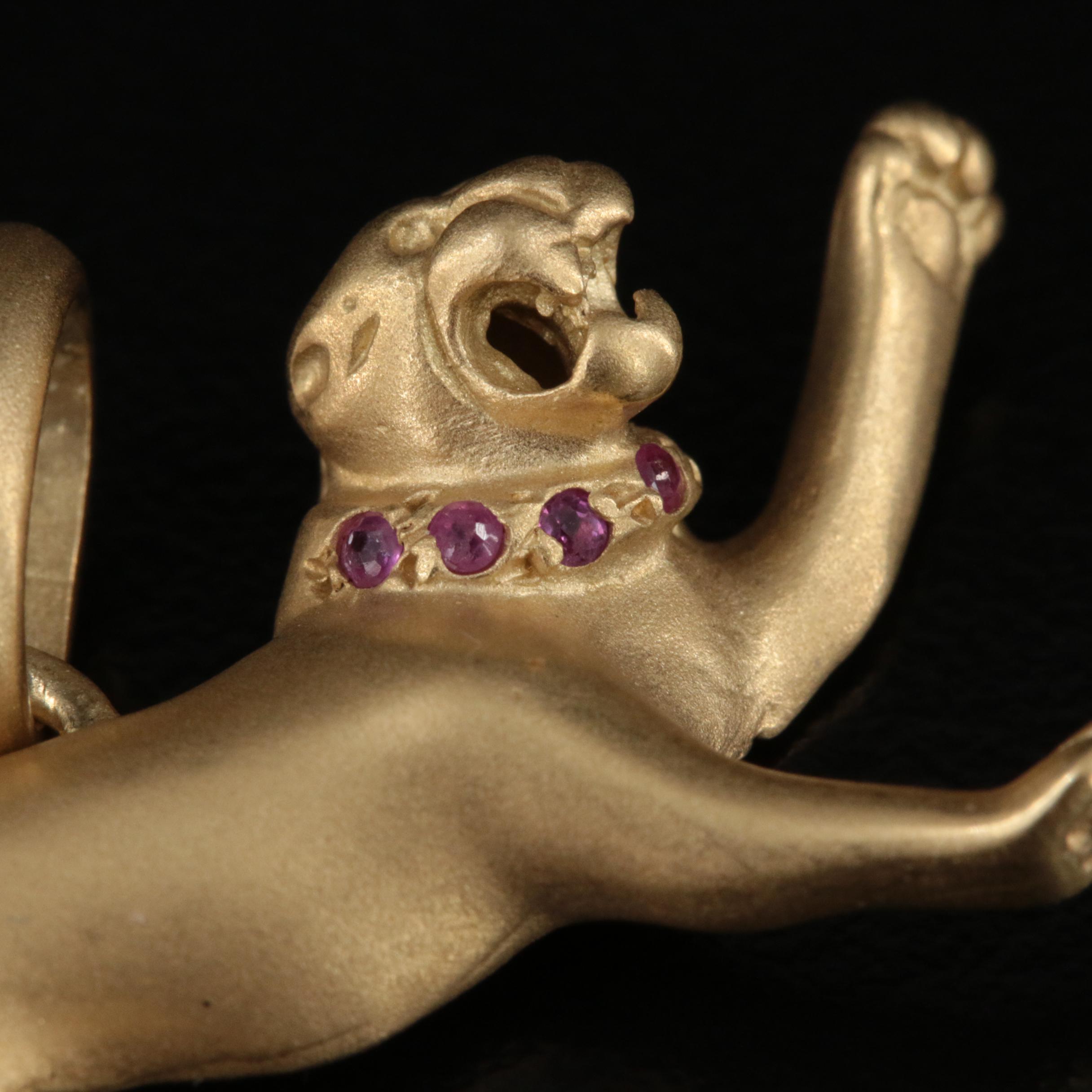 14K Ruby Panther Pendant