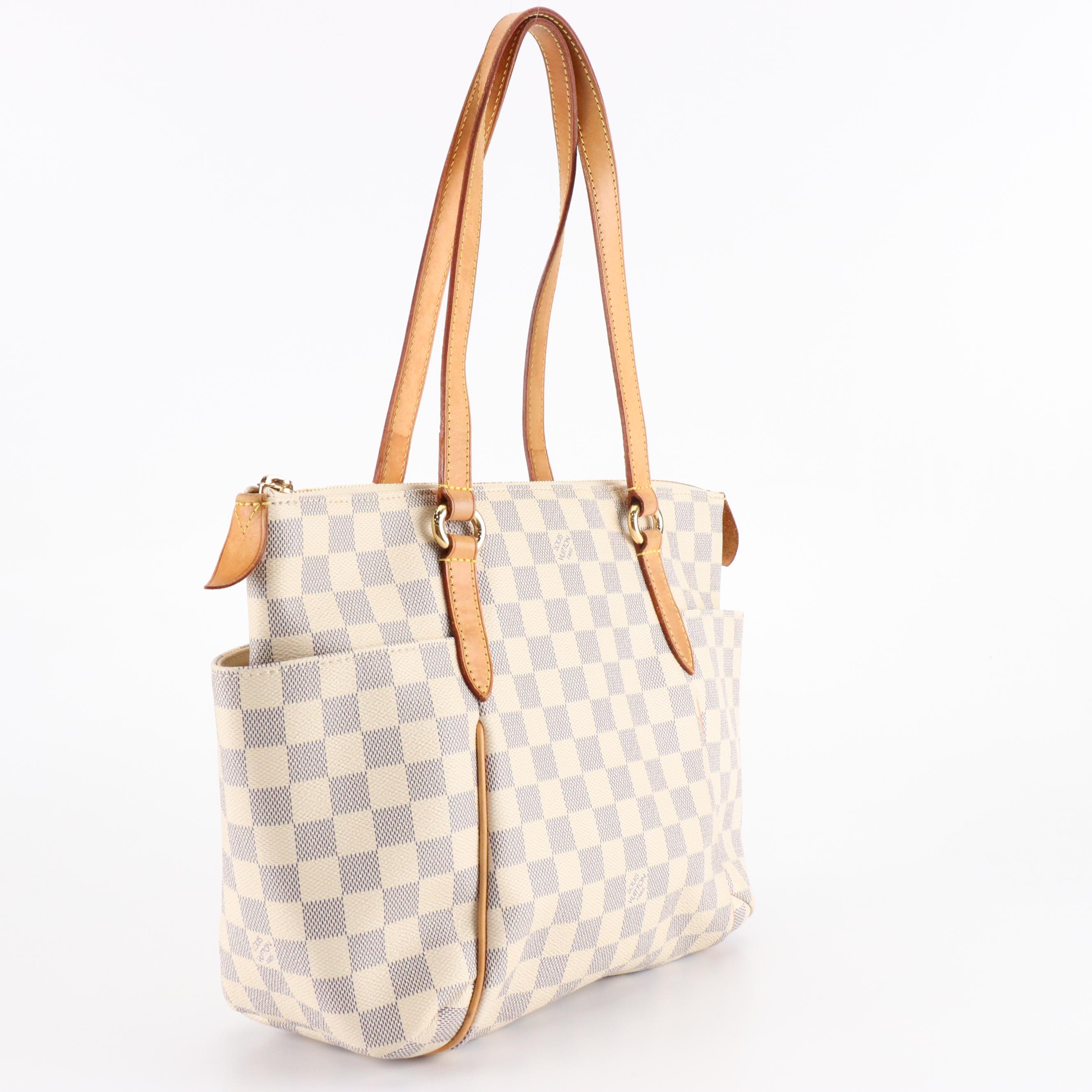 Louis Vuitton Totally PM in Damier Azur Canvas and Vachetta Leather