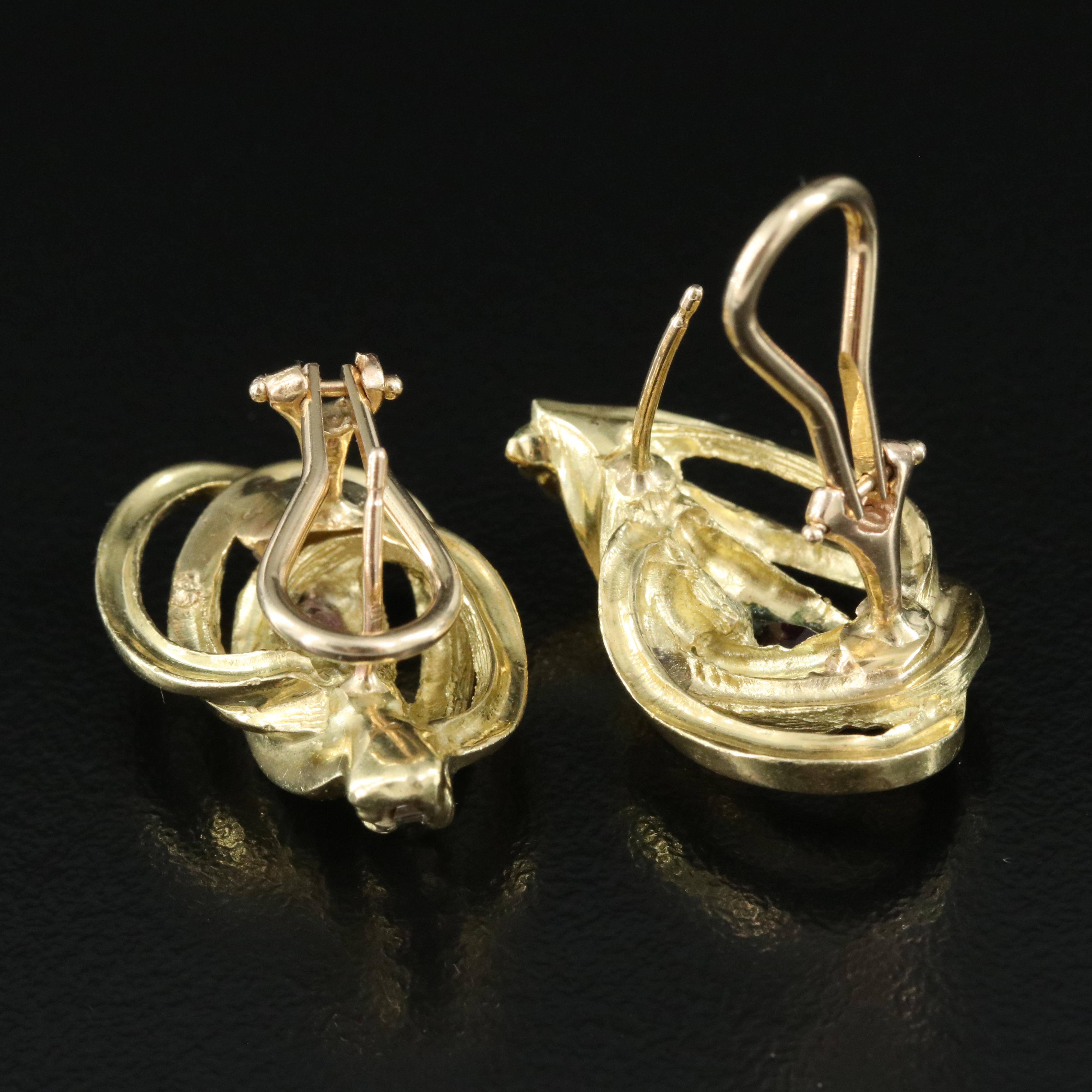 18K Ruby and Diamond Earrings