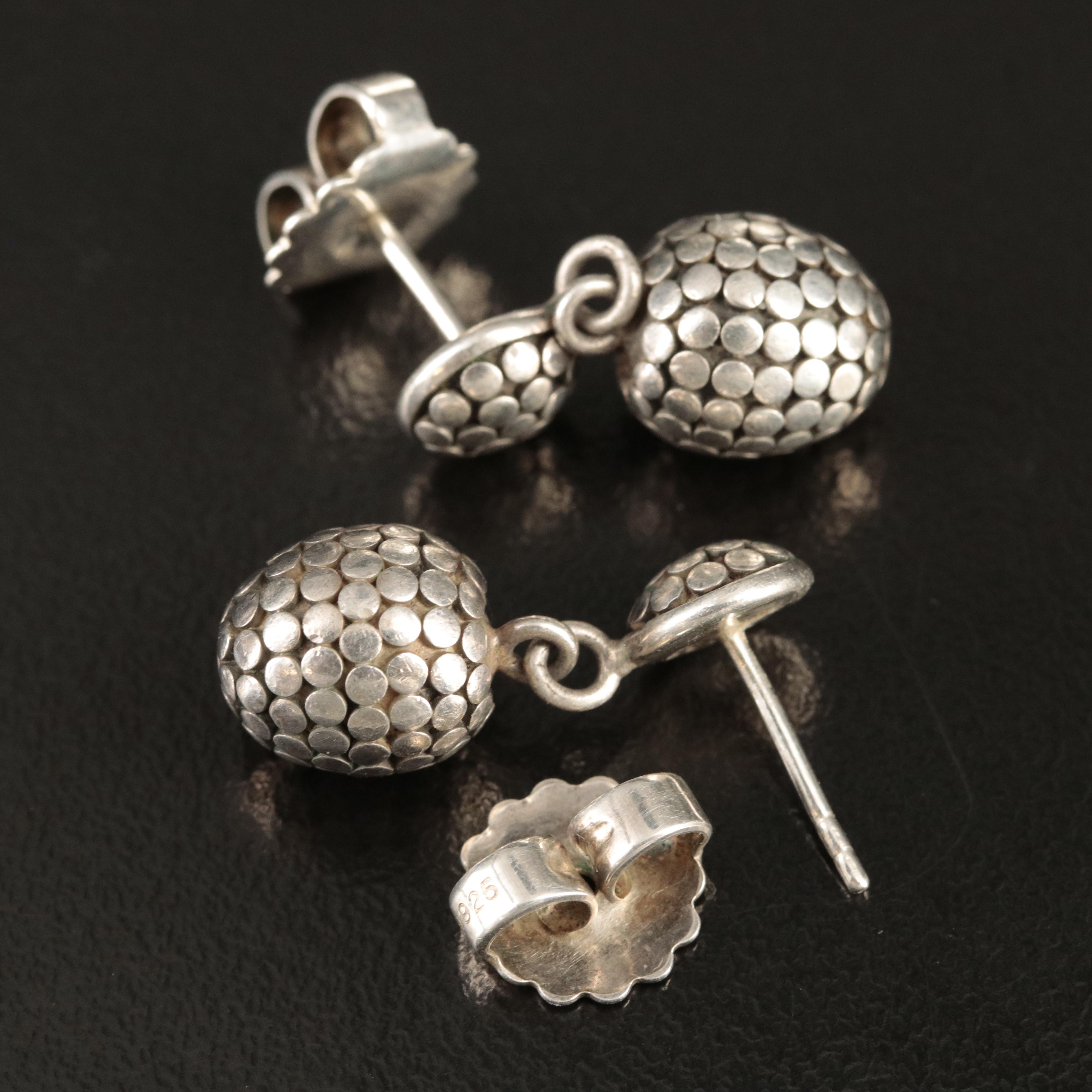 John Hardy Sterling Dot Earrings