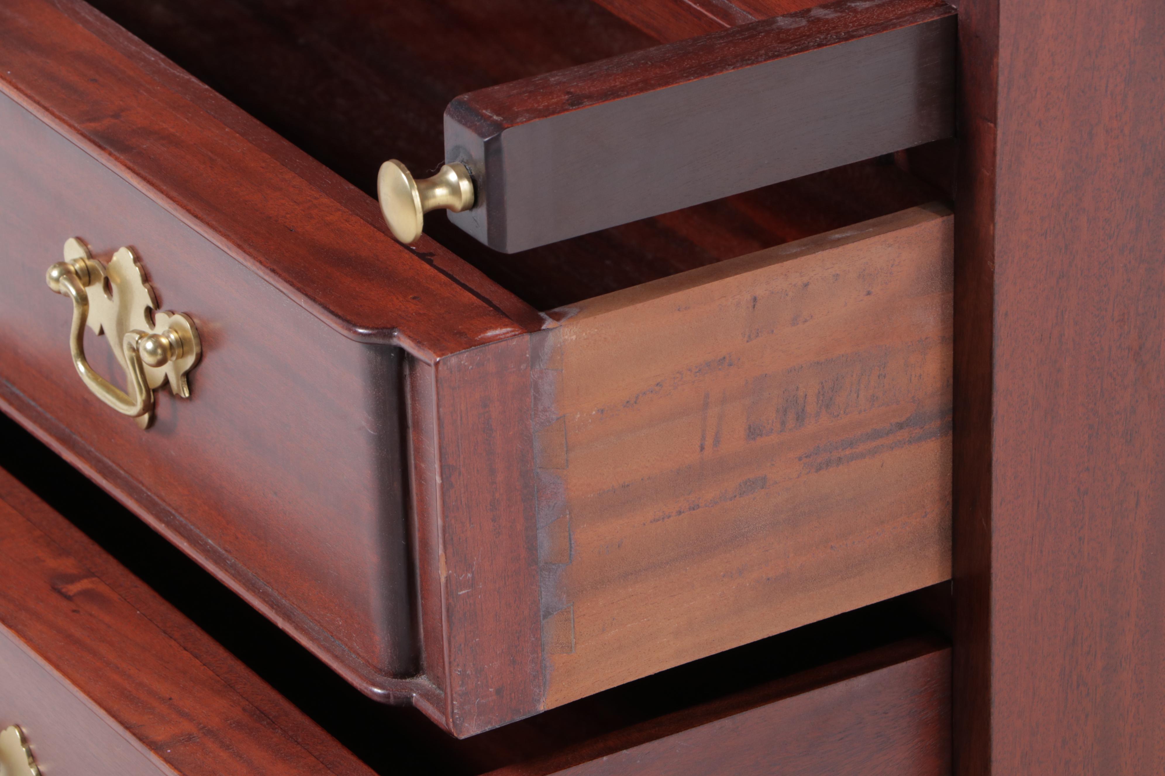 Baker Furniture Chippendale Style Mahogany Secretary Bookcase