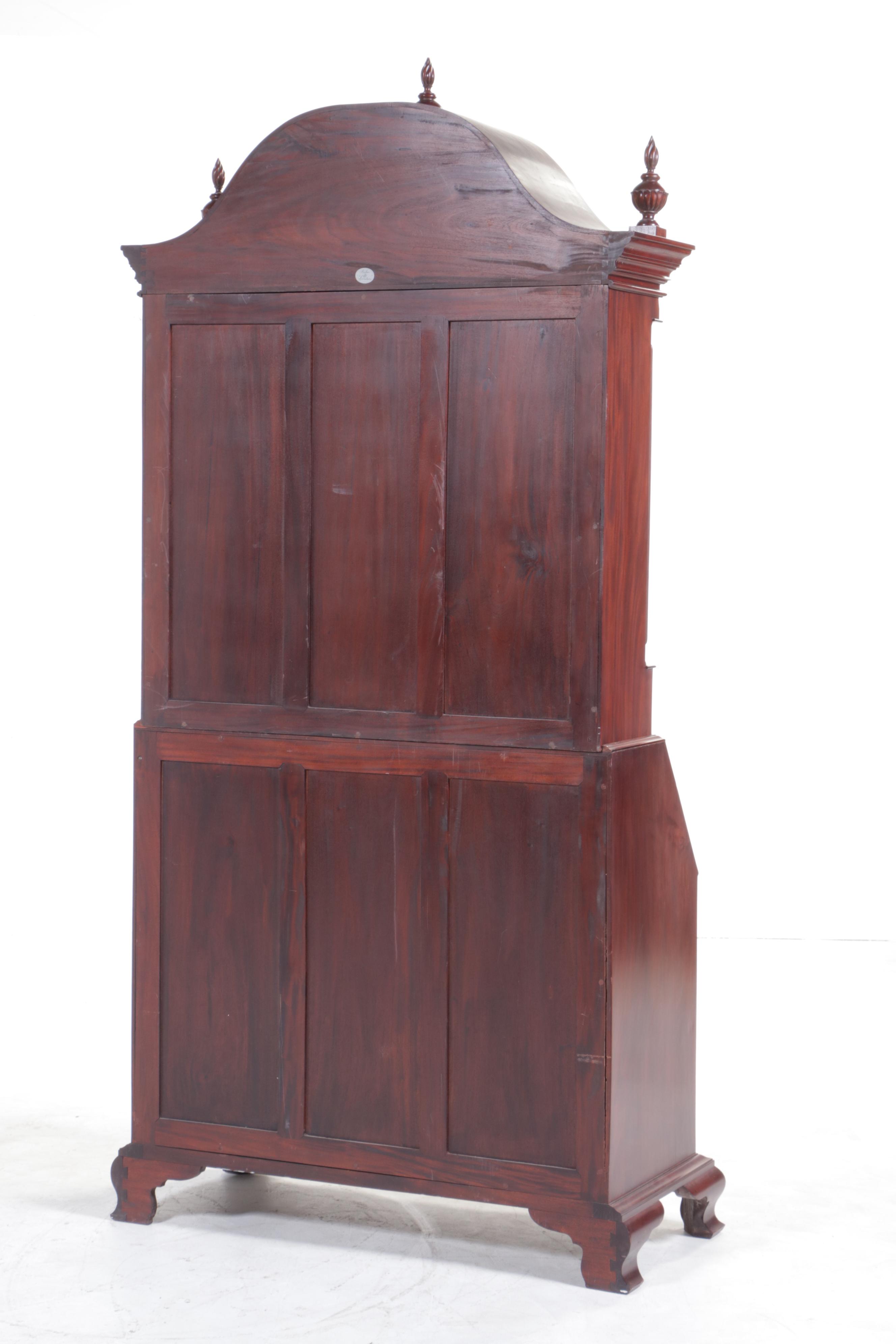 Baker Furniture Chippendale Style Mahogany Secretary Bookcase