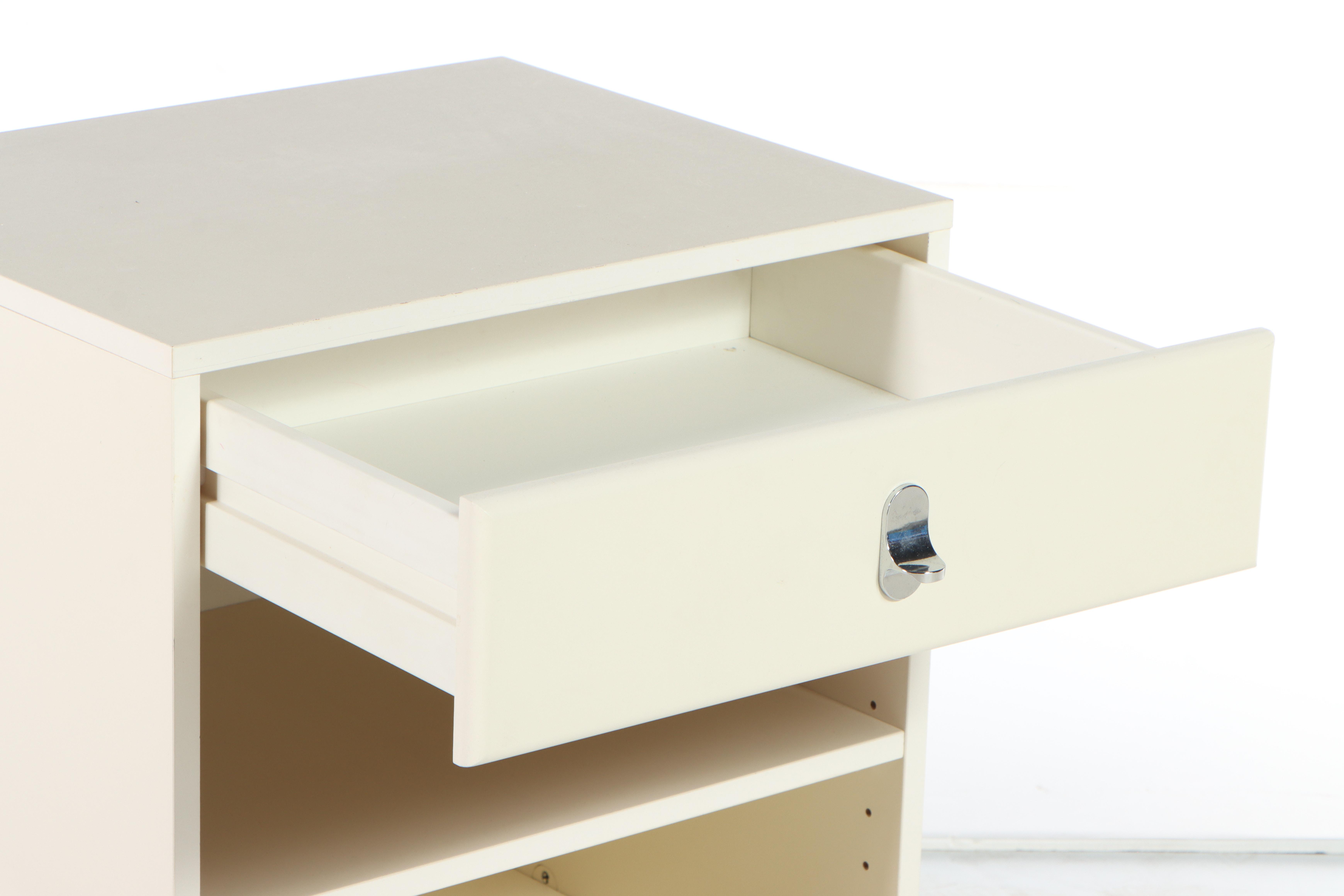 Cream-Painted Single-Drawer Nightstand, Late 20th Century