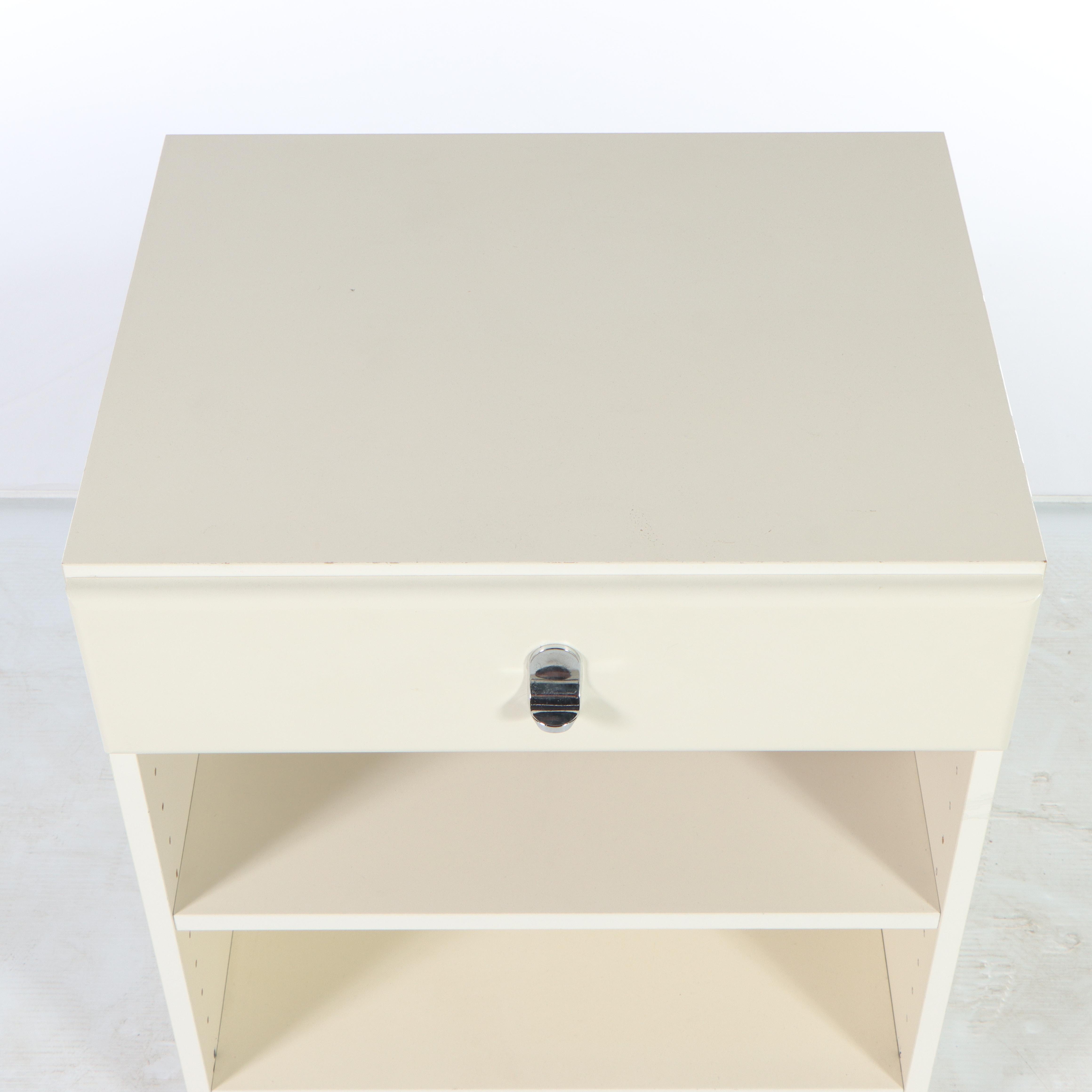 Cream-Painted Single-Drawer Nightstand, Late 20th Century