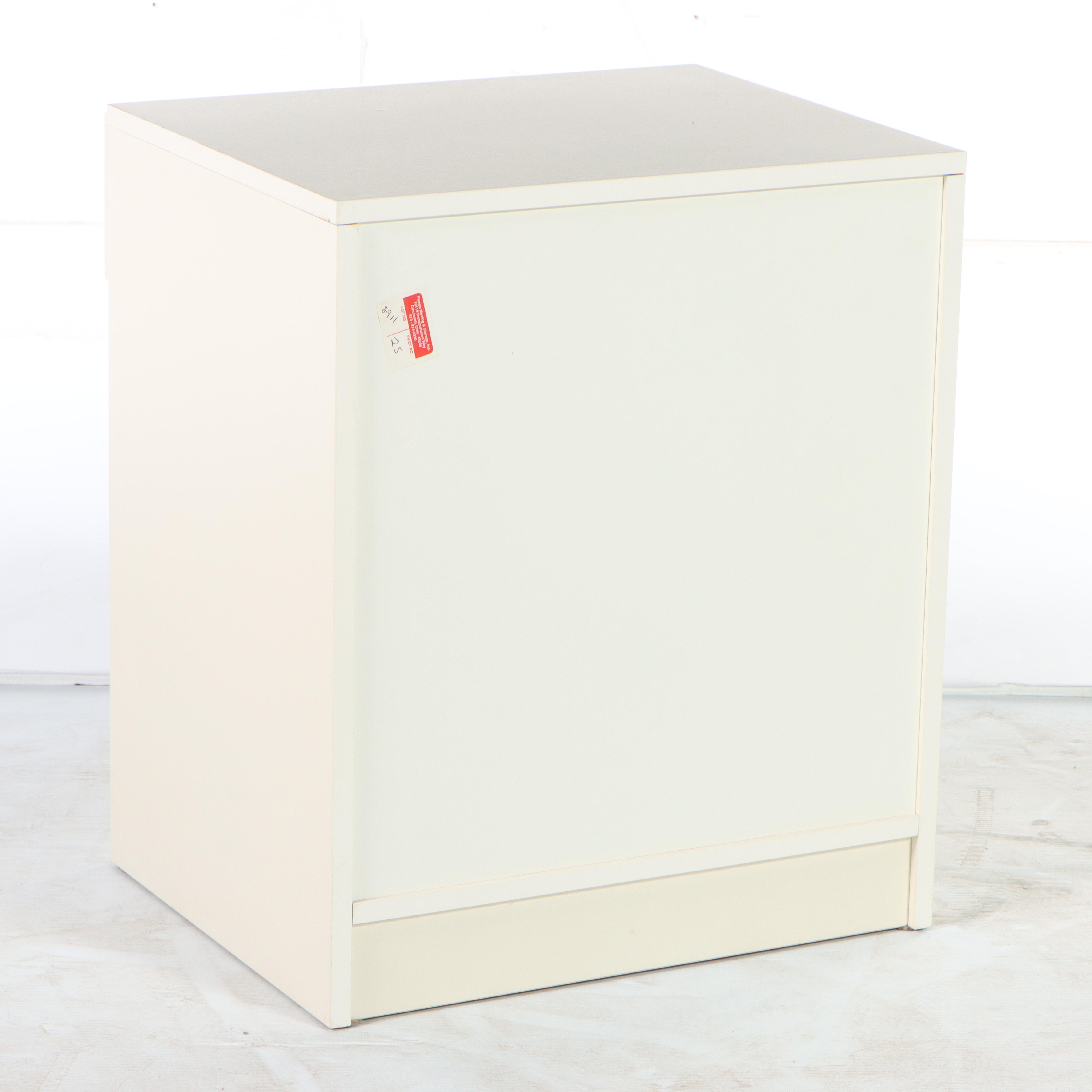 Cream-Painted Single-Drawer Nightstand, Late 20th Century