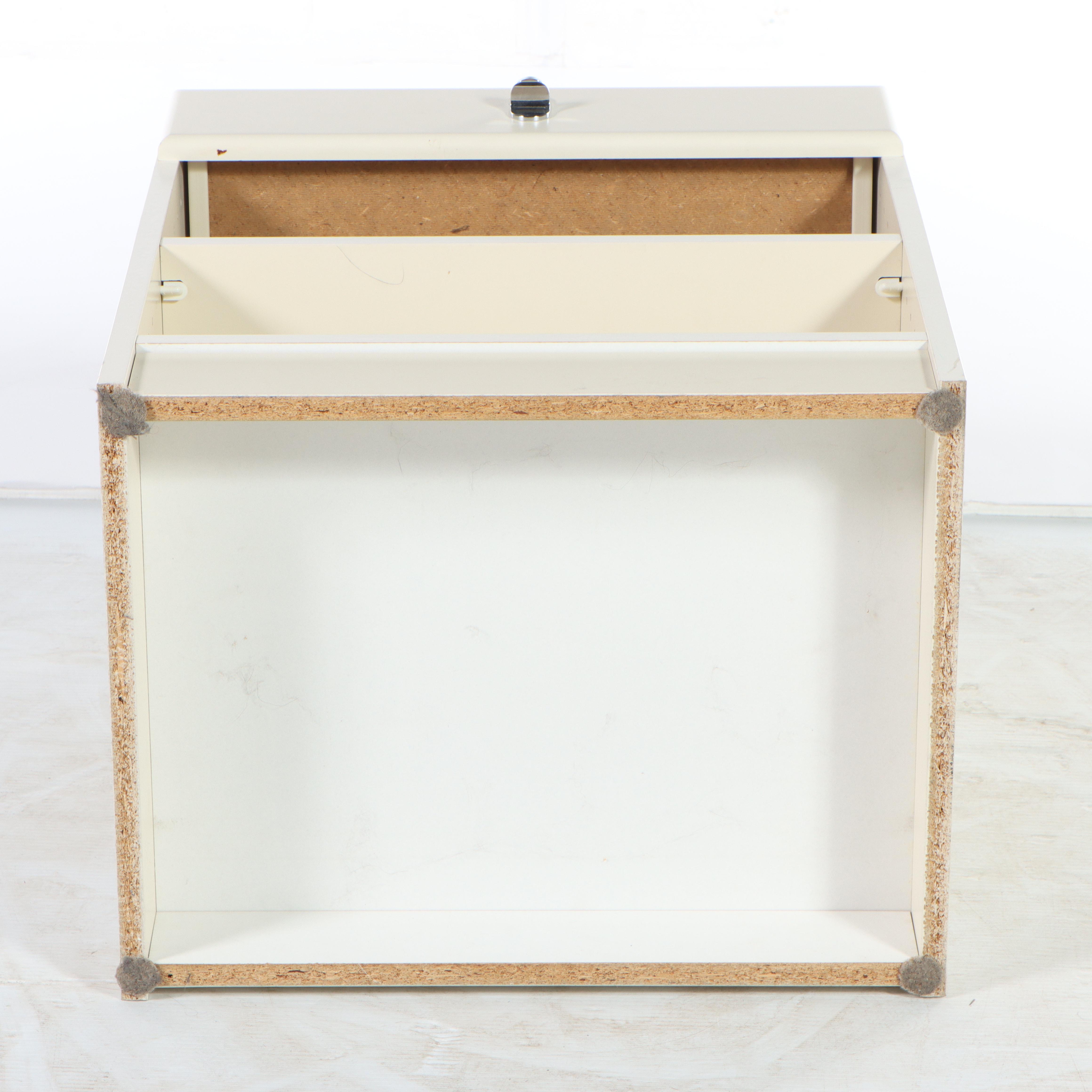 Cream-Painted Single-Drawer Nightstand, Late 20th Century