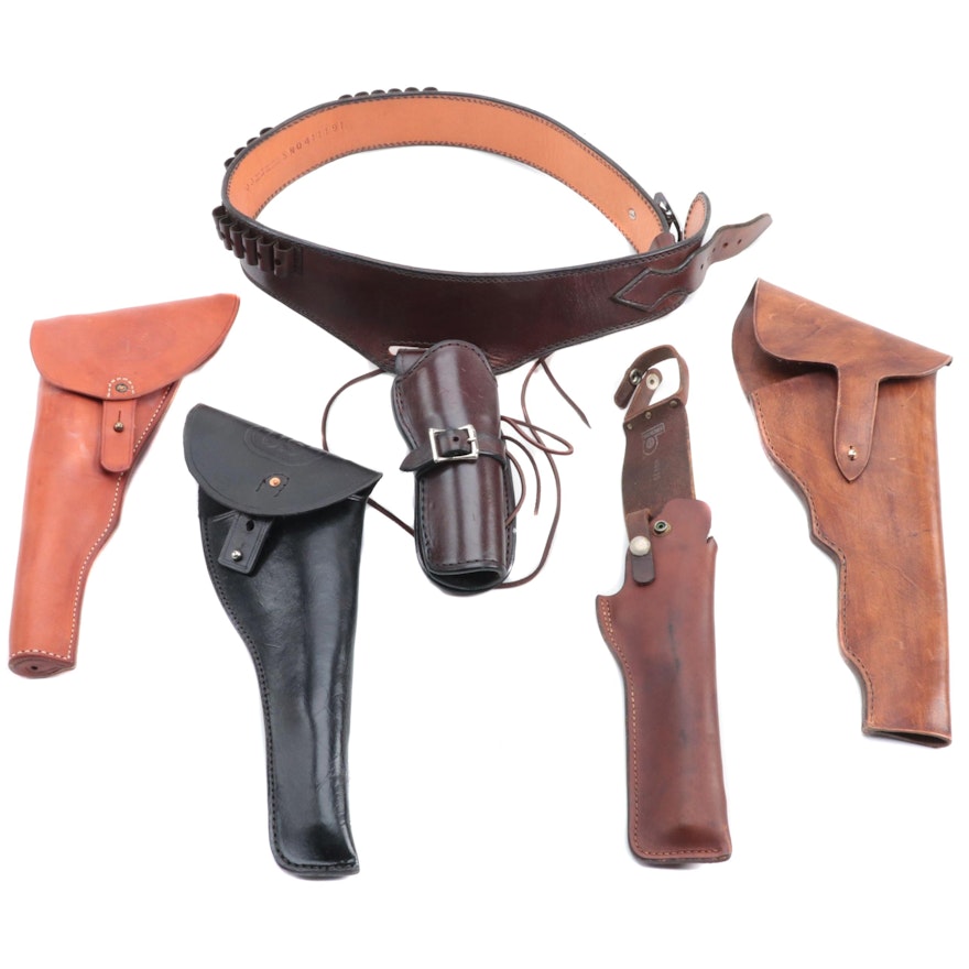 Leather Handgun Holsters With Belt Holster