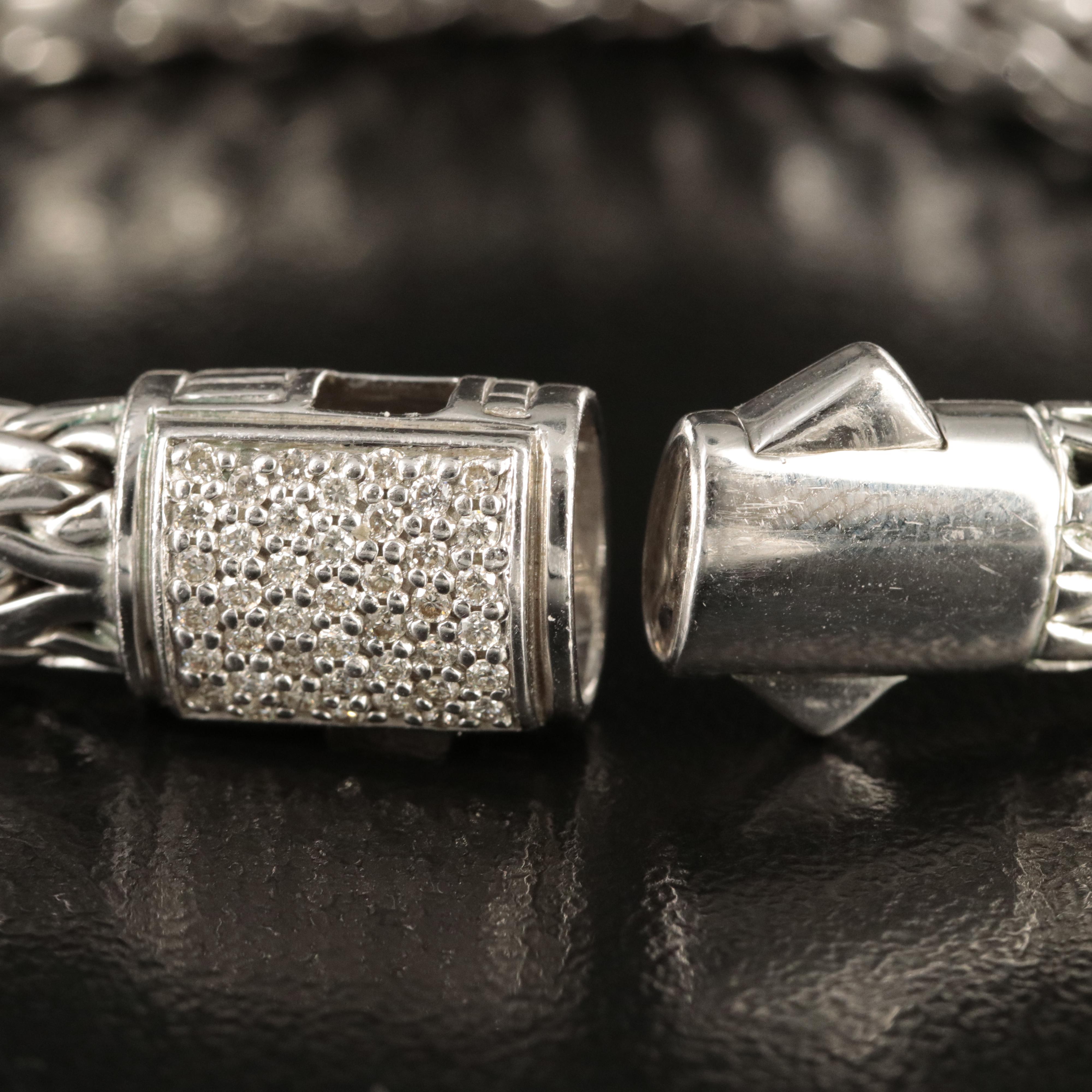 John Hardy Sterling Pavé Diamond Classic Chain Bracelet