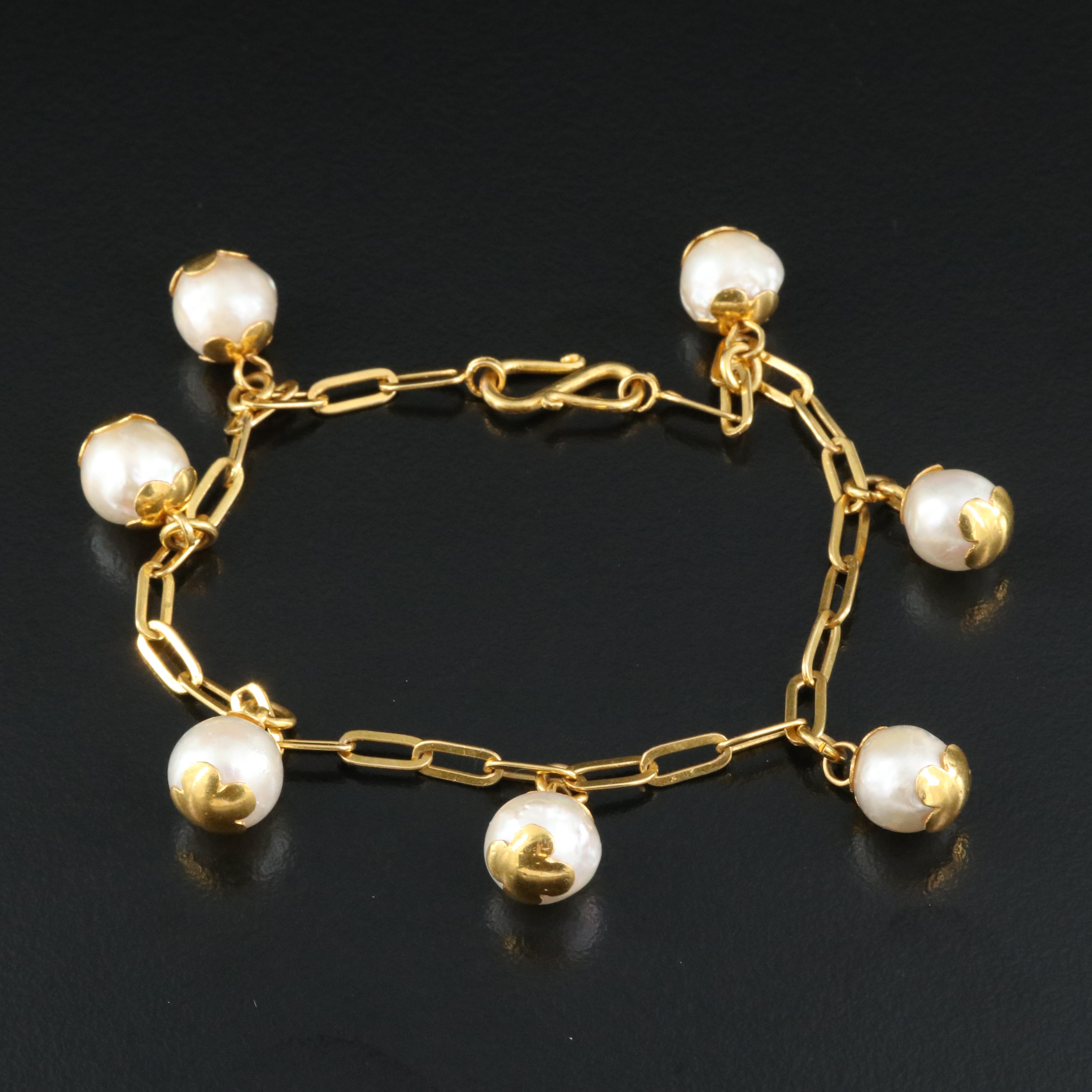 22K Pearl Fringe Bracelet
