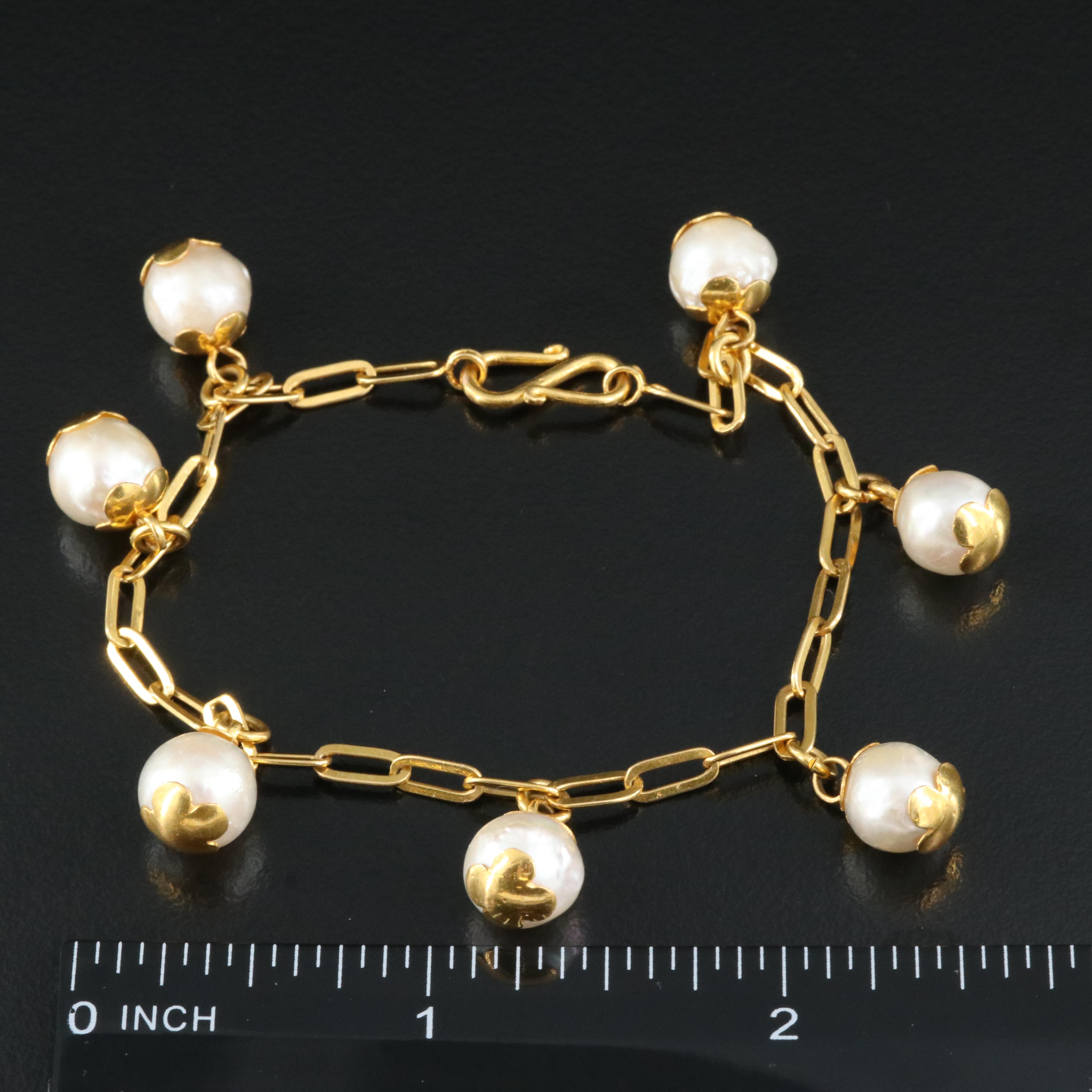 22K Pearl Fringe Bracelet