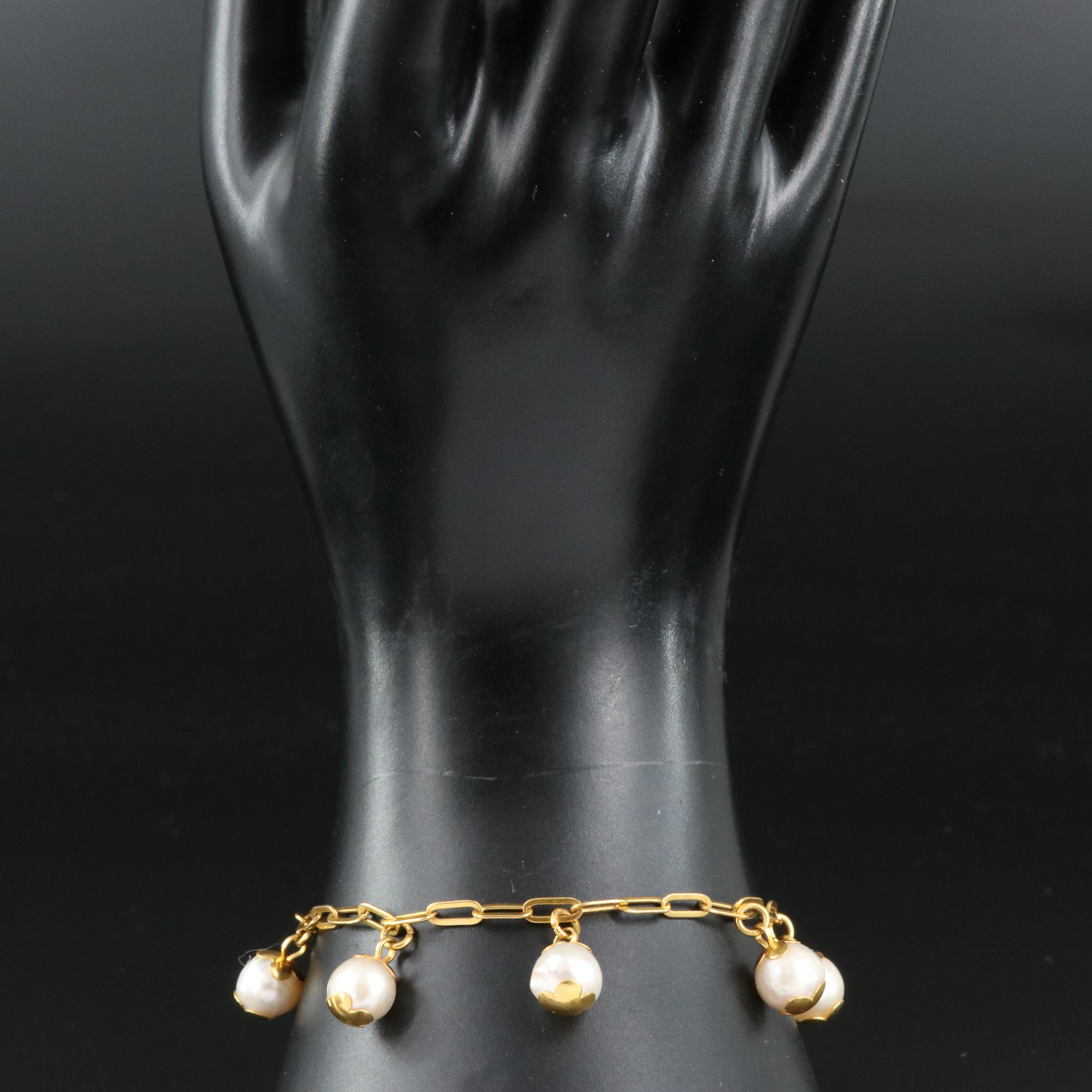 22K Pearl Fringe Bracelet