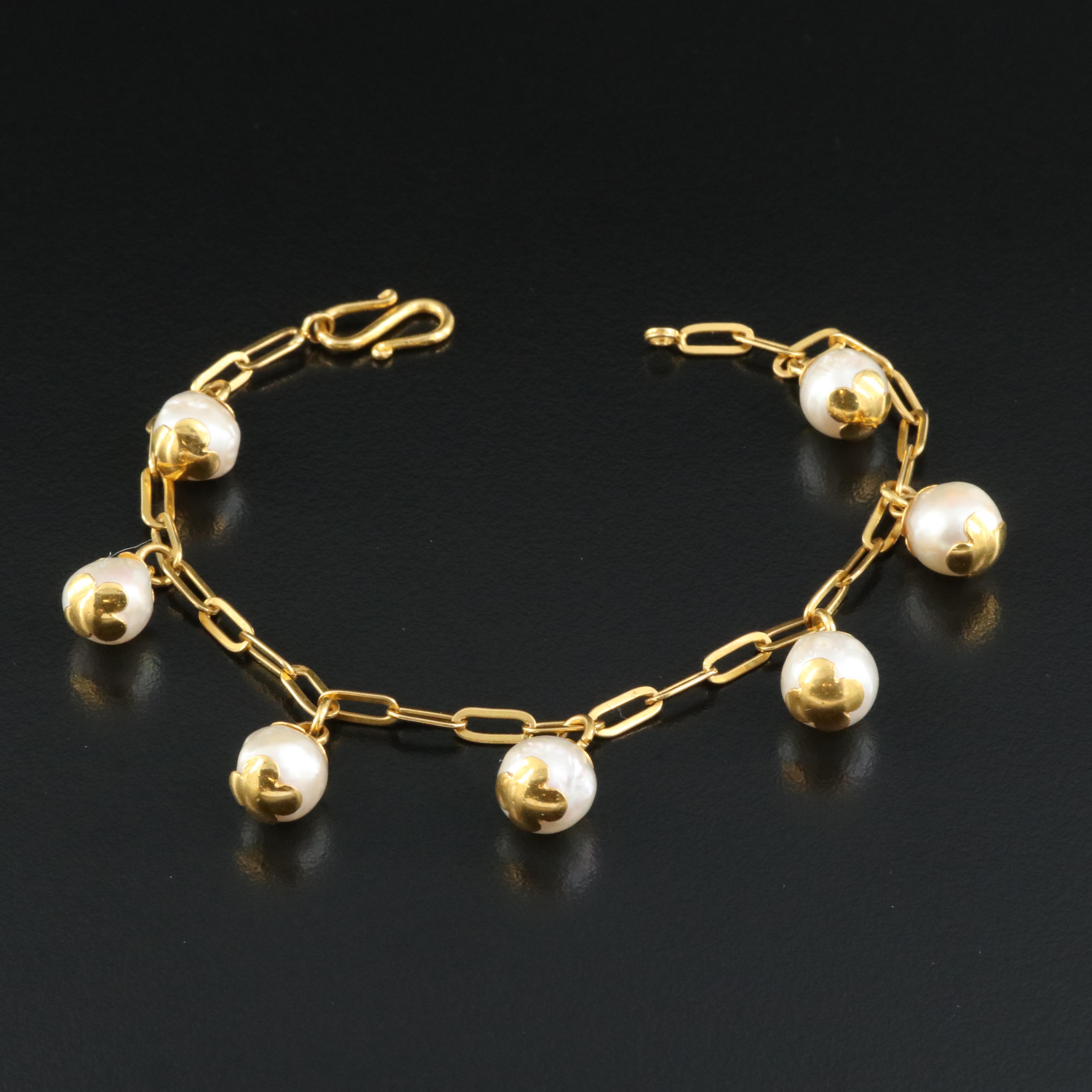 22K Pearl Fringe Bracelet