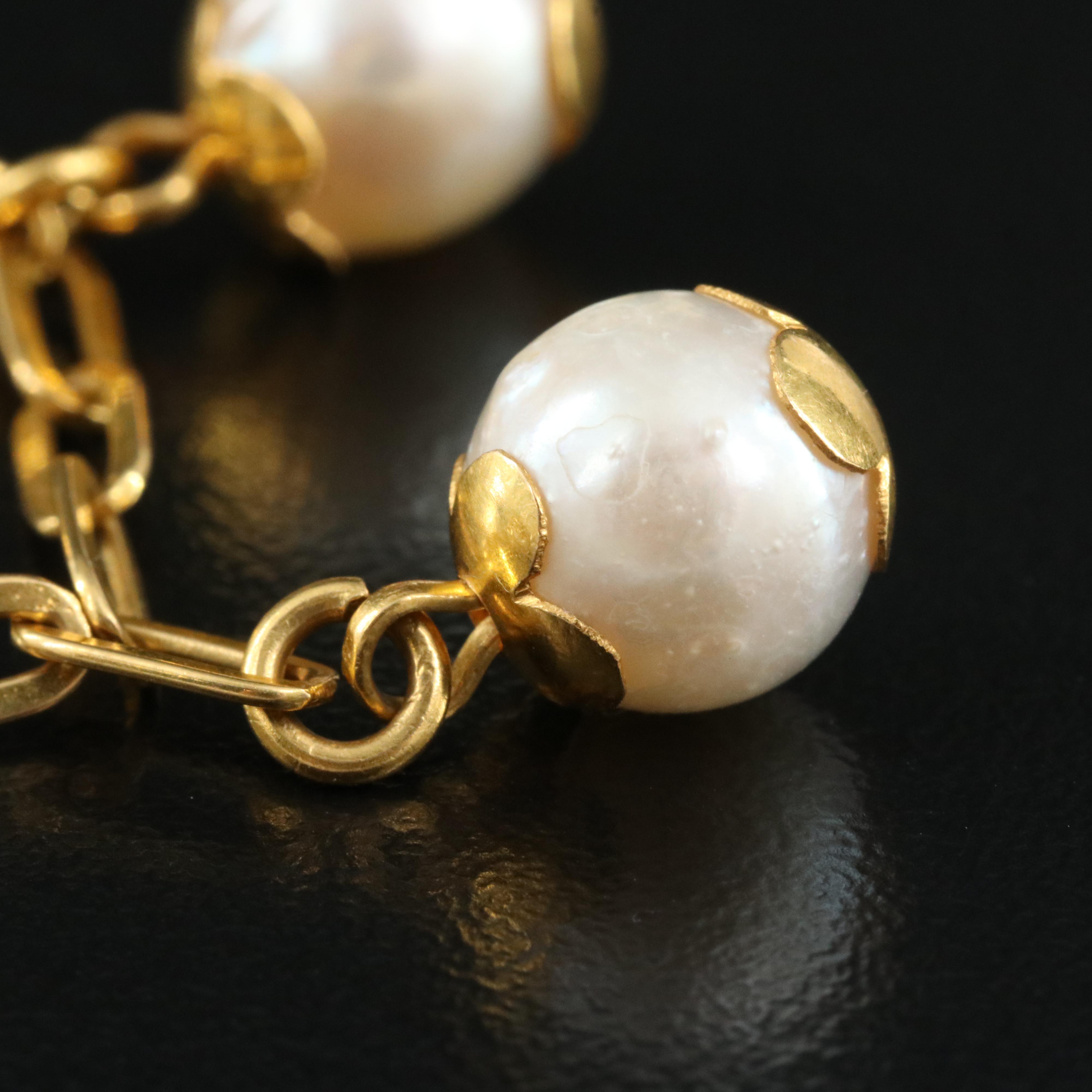 22K Pearl Fringe Bracelet