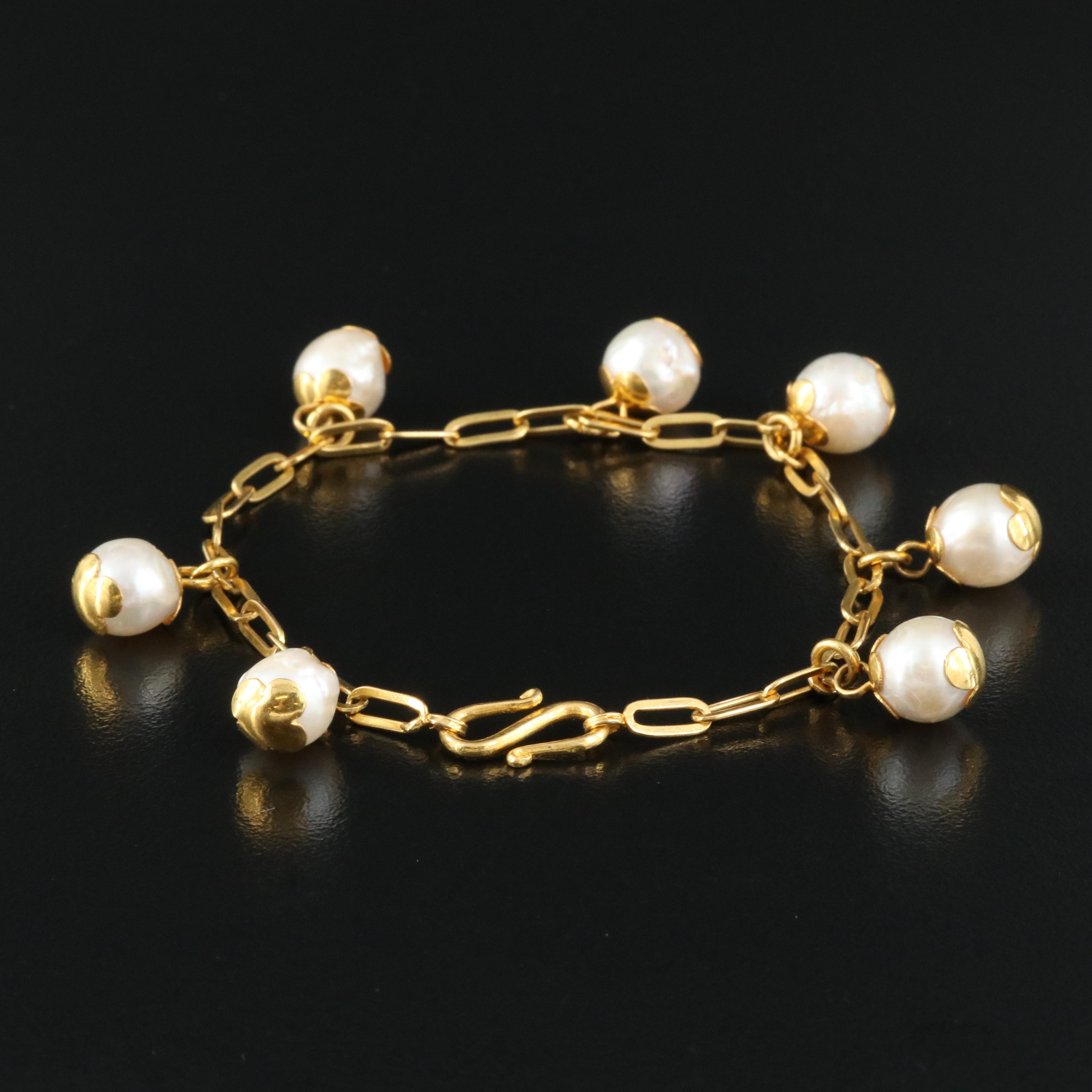 22K Pearl Fringe Bracelet