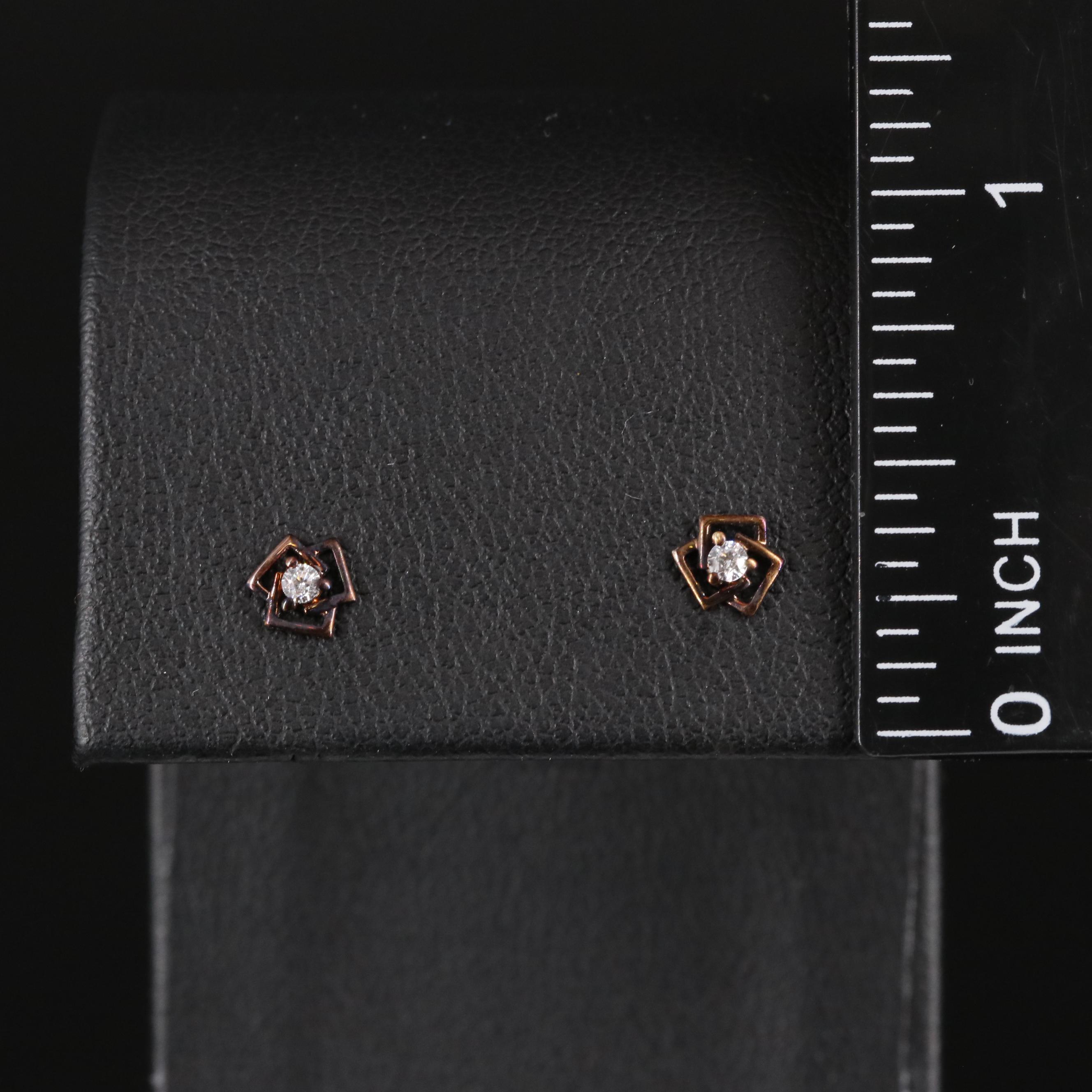 10K Cubic Zirconia Stud Earrings