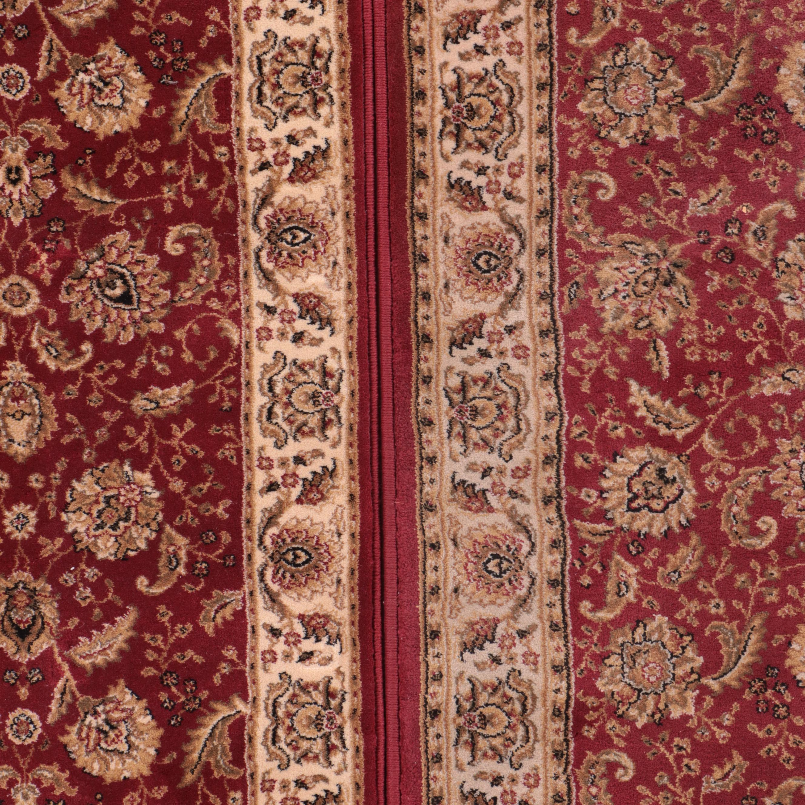 Two Machine Made Kenneth Mink Kashan Style Runner and Accent Rugs