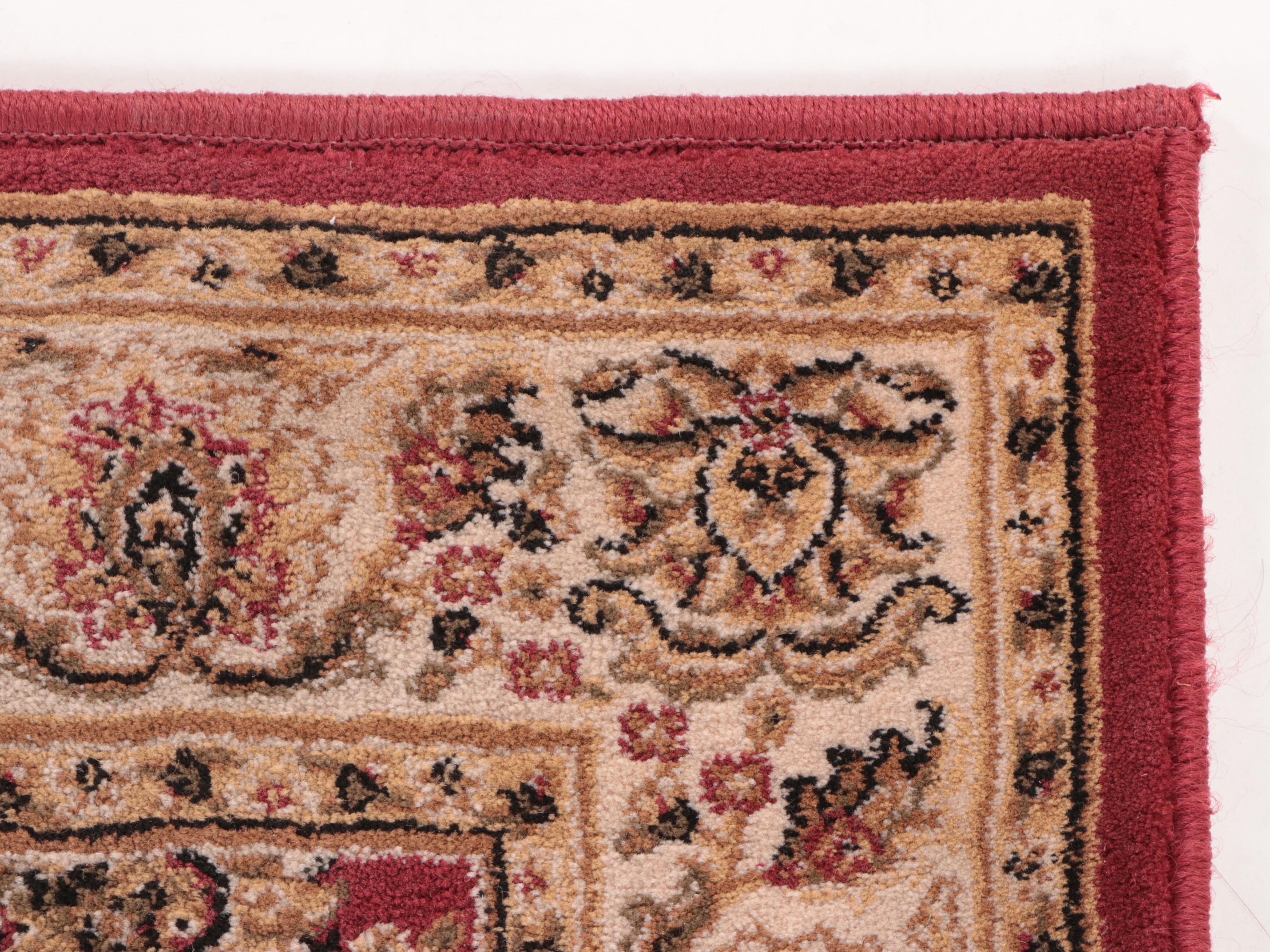 Two Machine Made Kenneth Mink Kashan Style Runner and Accent Rugs