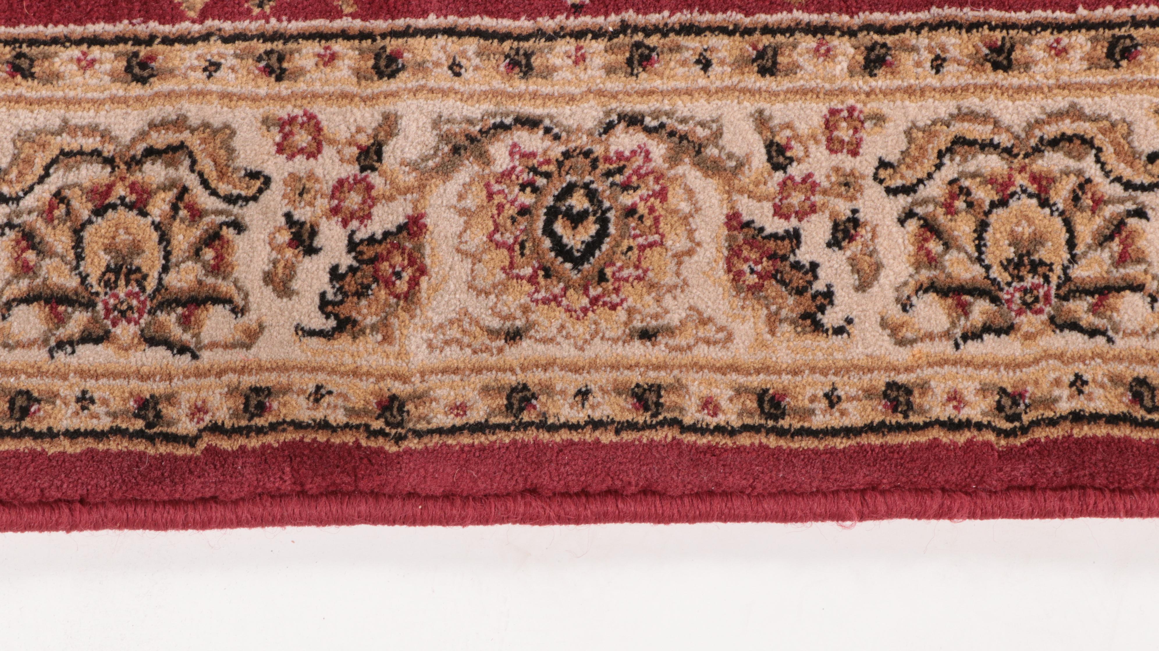 Two Machine Made Kenneth Mink Kashan Style Runner and Accent Rugs