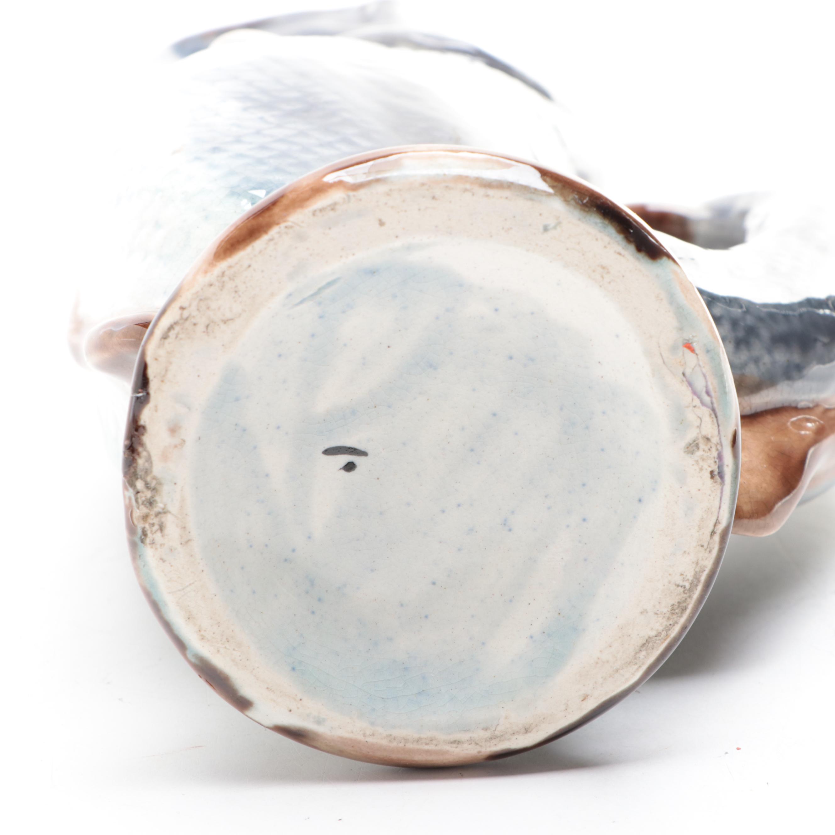 English Majolica Gurgling Fish Pitcher, Mid to Late 19th Century