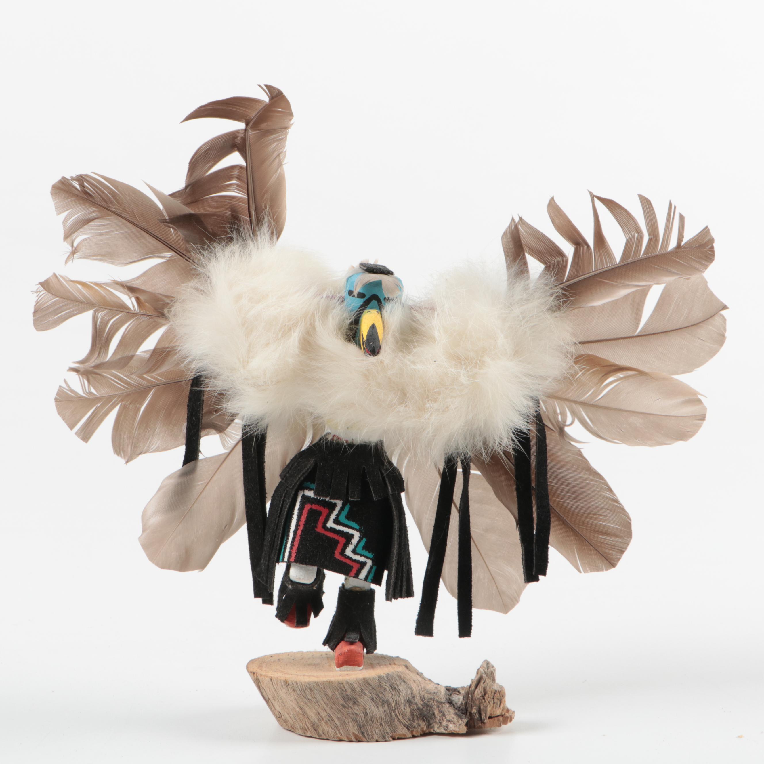 E. Burbank Signed "White Wolf" and JoAnn Cayaditto "Eagle" Kachina Dolls