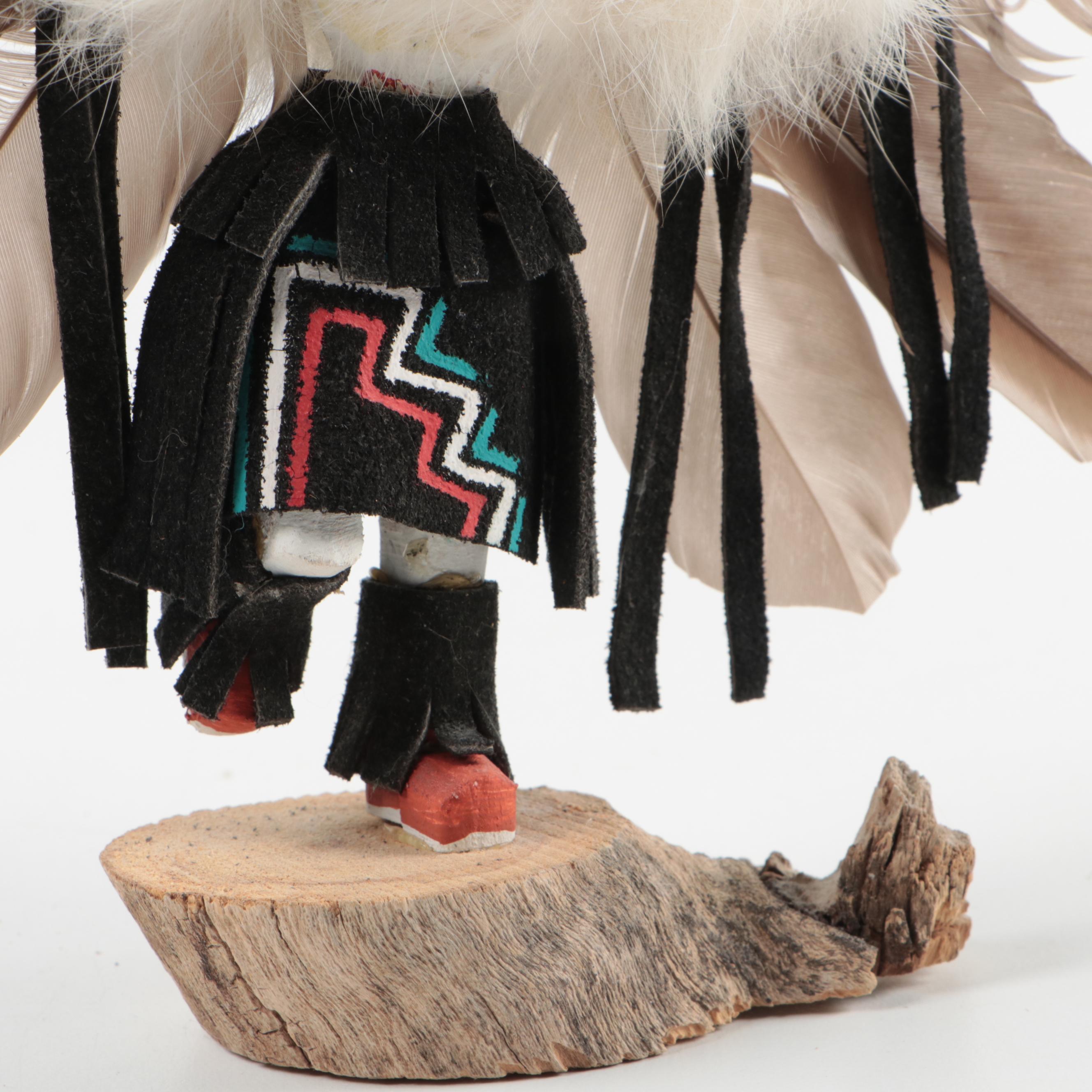 E. Burbank Signed "White Wolf" and JoAnn Cayaditto "Eagle" Kachina Dolls