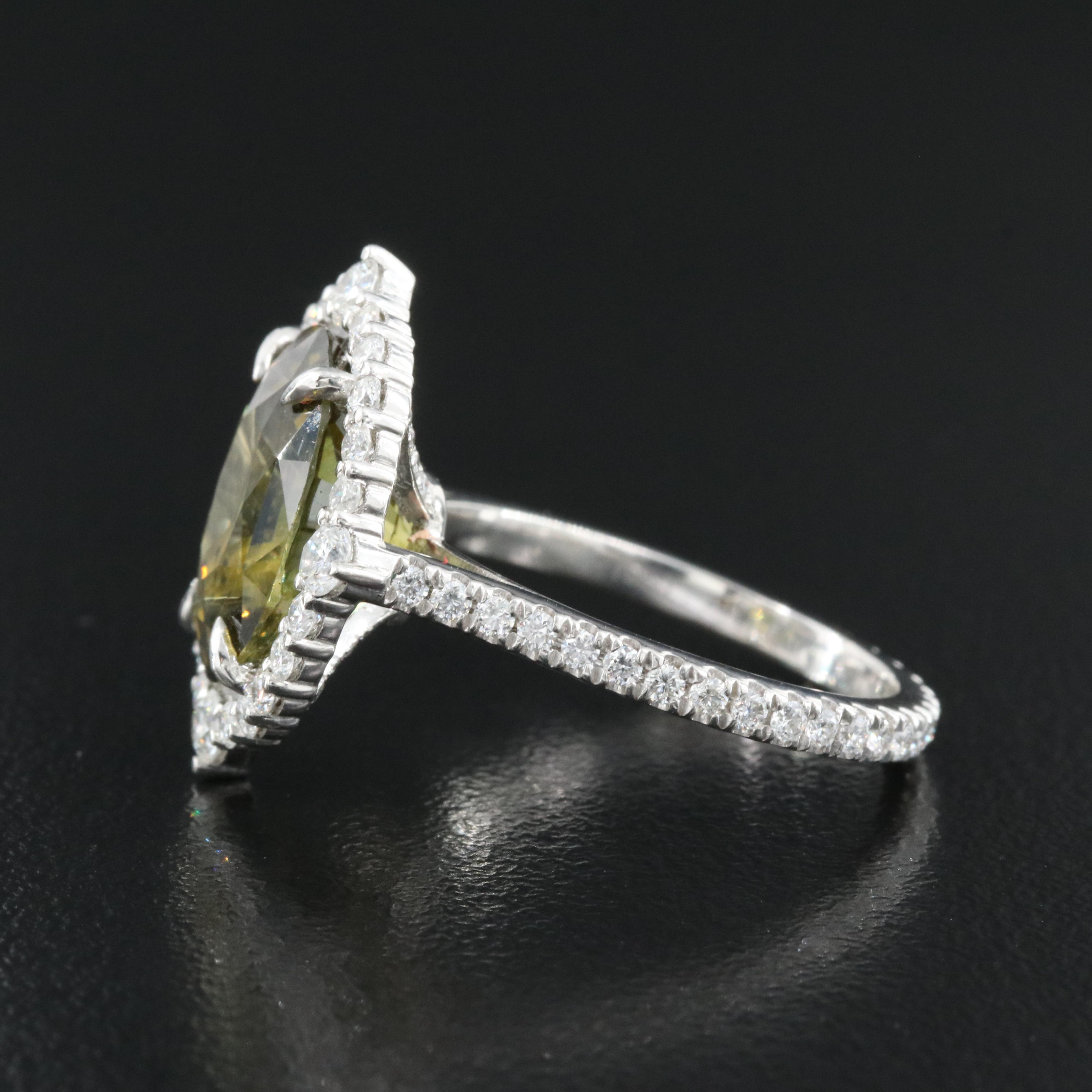 Platinum 6.27 CT Alexandrite and 1.00 CTW Diamond Ring with Online GIA Report