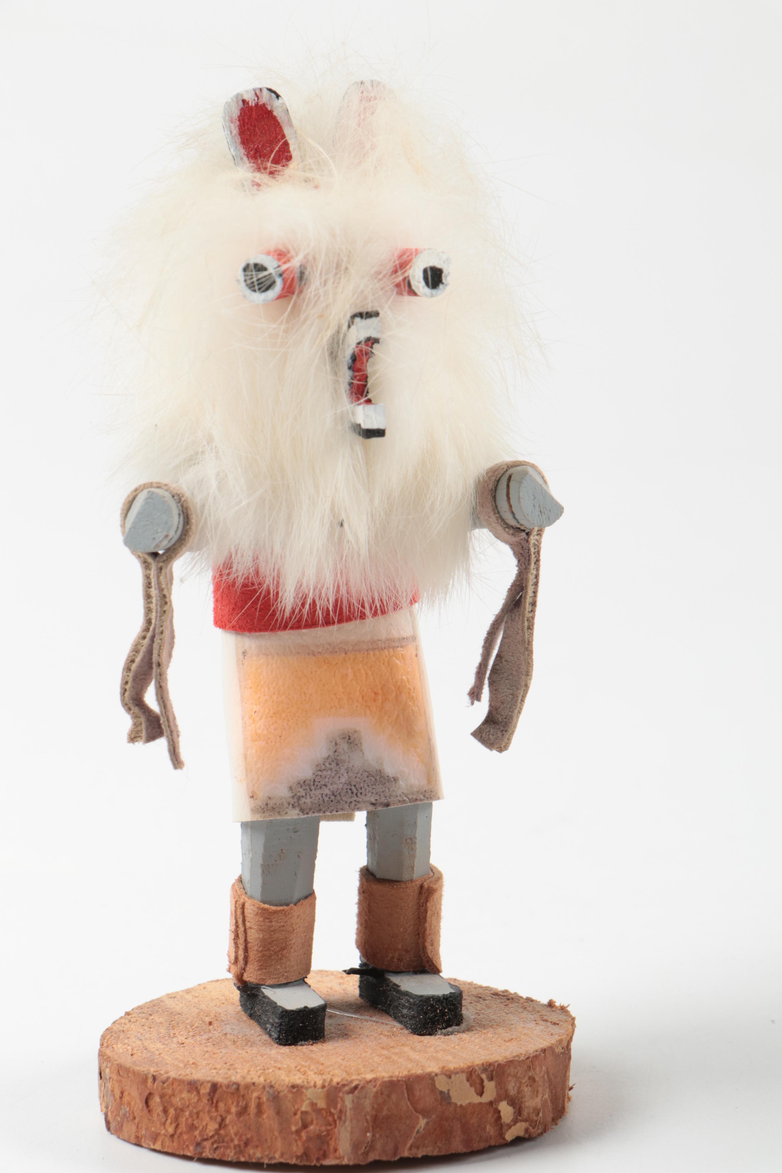 Anne Largo Signed "Owl" Kachina Doll with Other Kachina Dolls