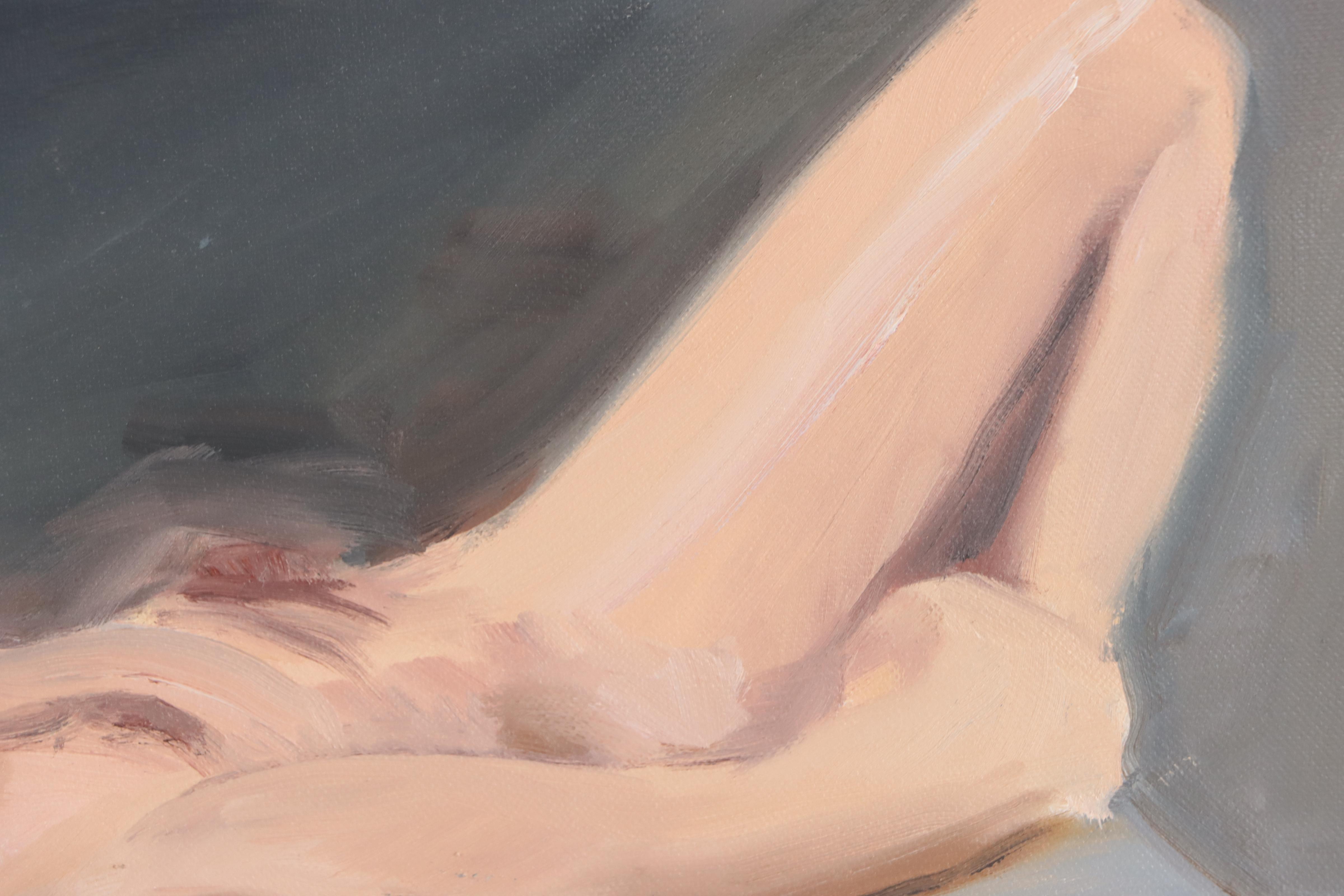 Katrina Halter Oil Painting of Reclining Nude, 1993