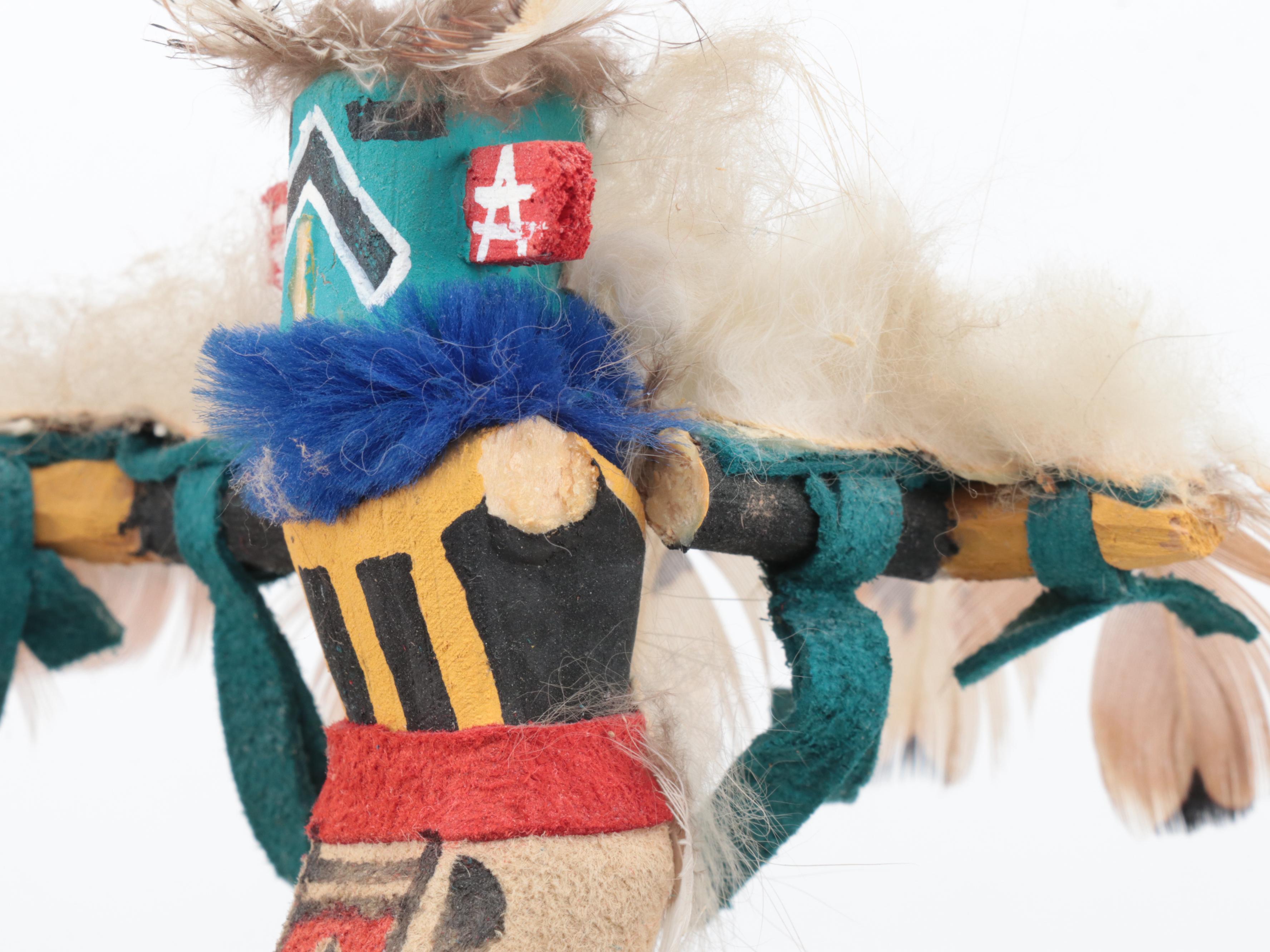 A.F. Leon Hopi "Broadface", Ron Largo "Bean Dancer" and Other Kachina Dolls