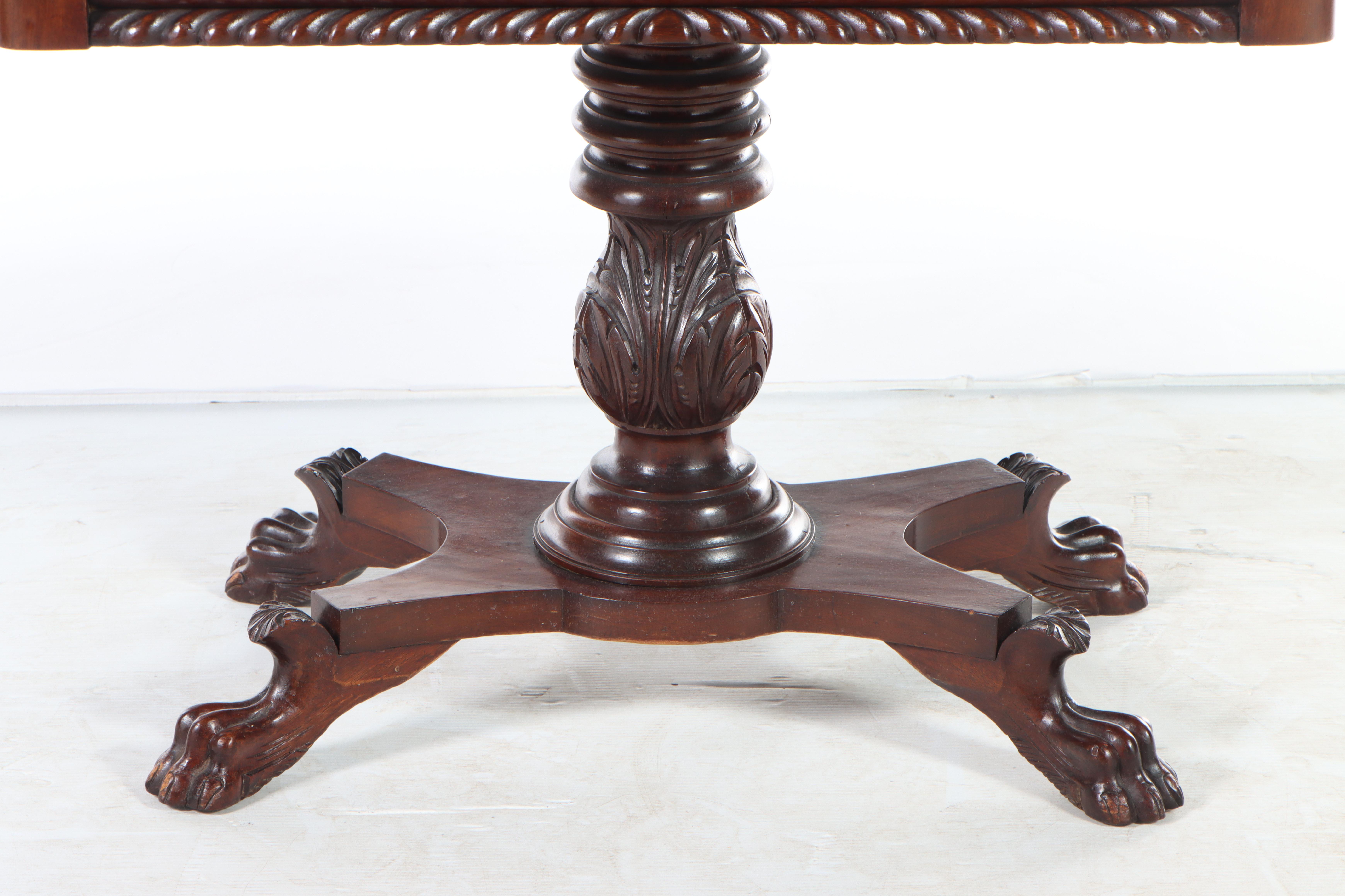 American Classical Carved Mahogany Games Table, circa 1830