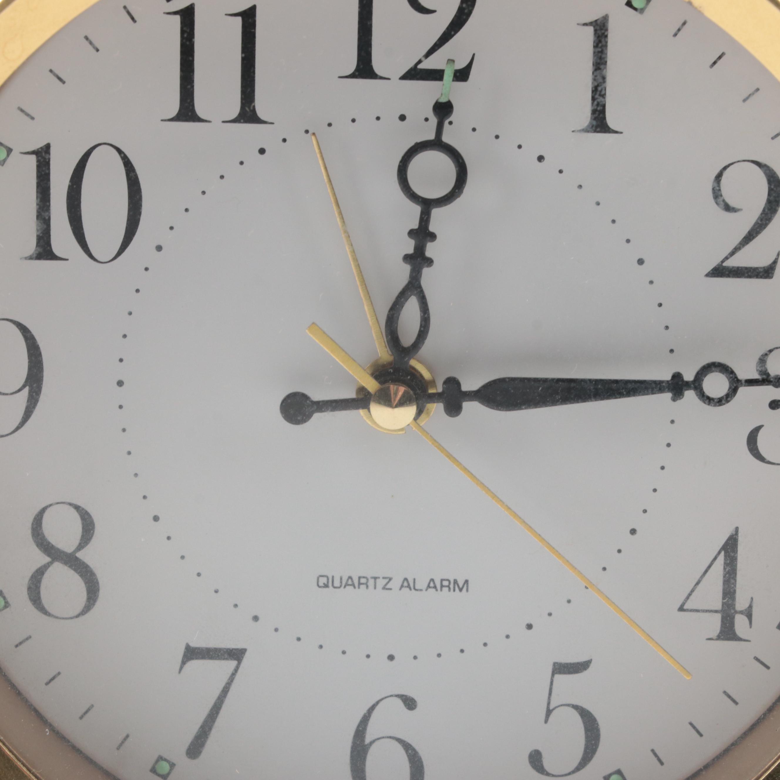 Alarm Clock and Ronson Lighter with Other Pocket Knife and Figurines