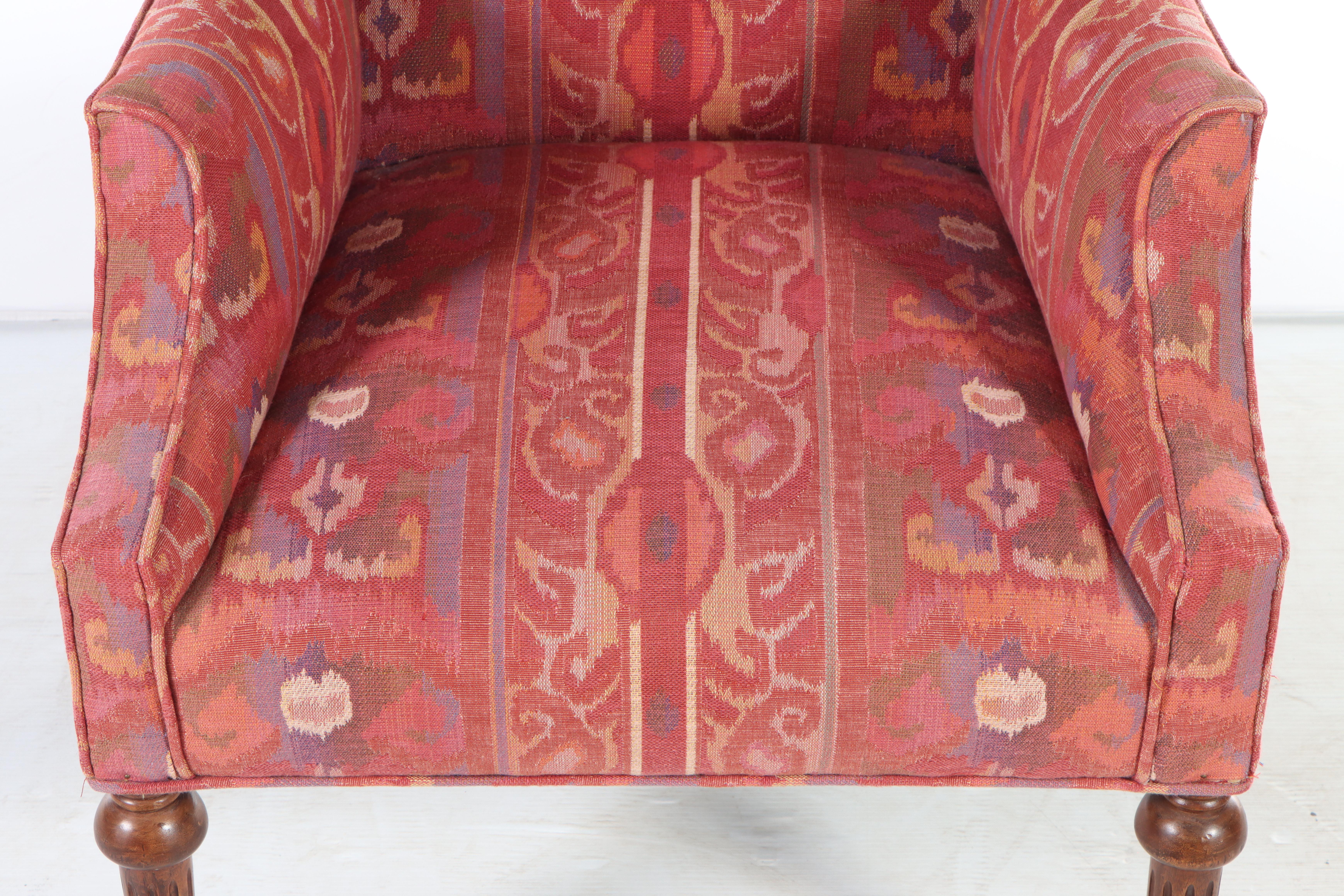 Federal Style Mahogany and Custom-Upholstered Armchair, 20th Century