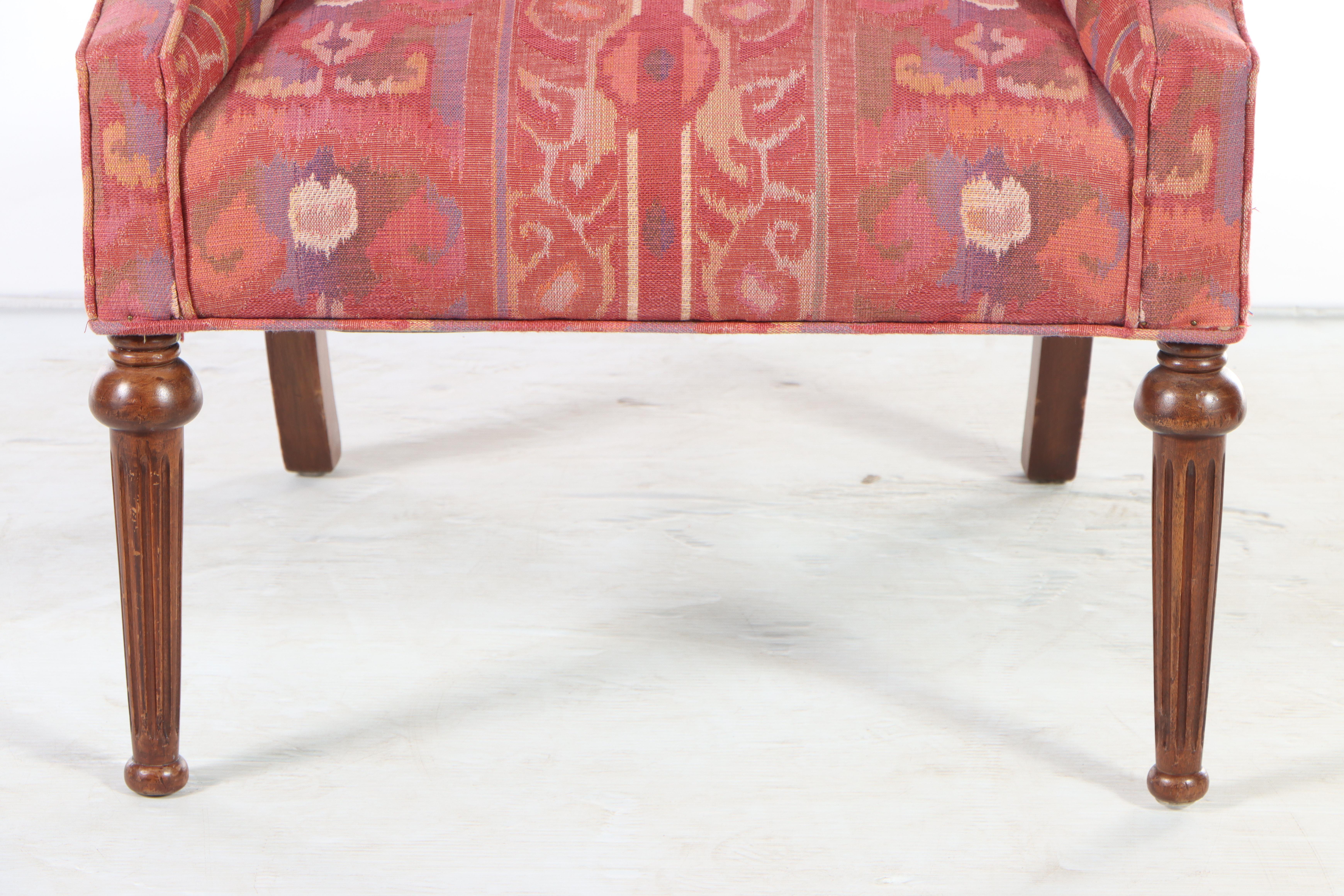 Federal Style Mahogany and Custom-Upholstered Armchair, 20th Century