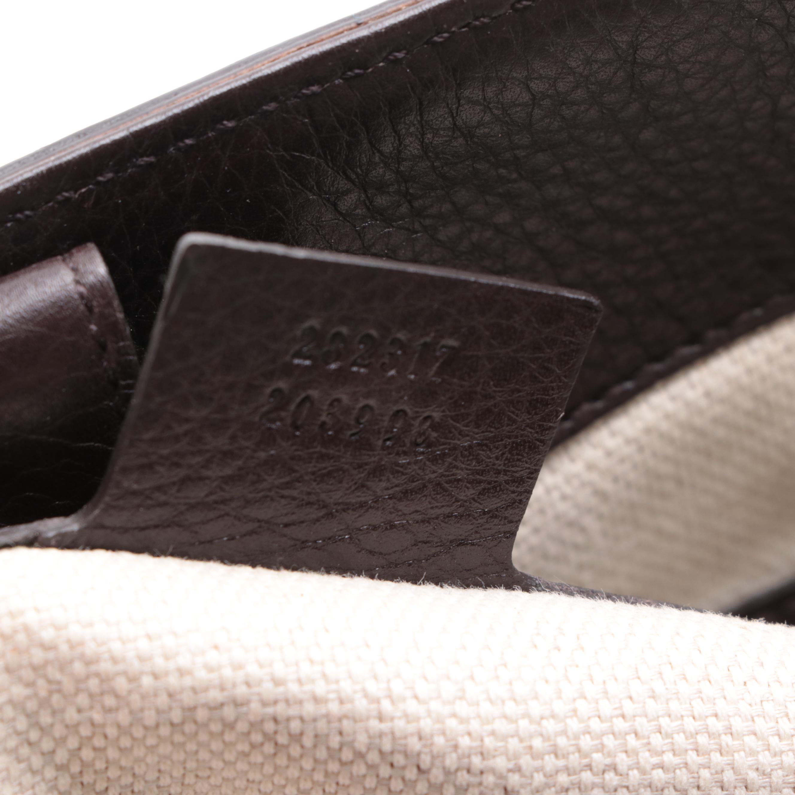 Gucci Bamboo Tote Bag in GG Canvas and Grain Leather