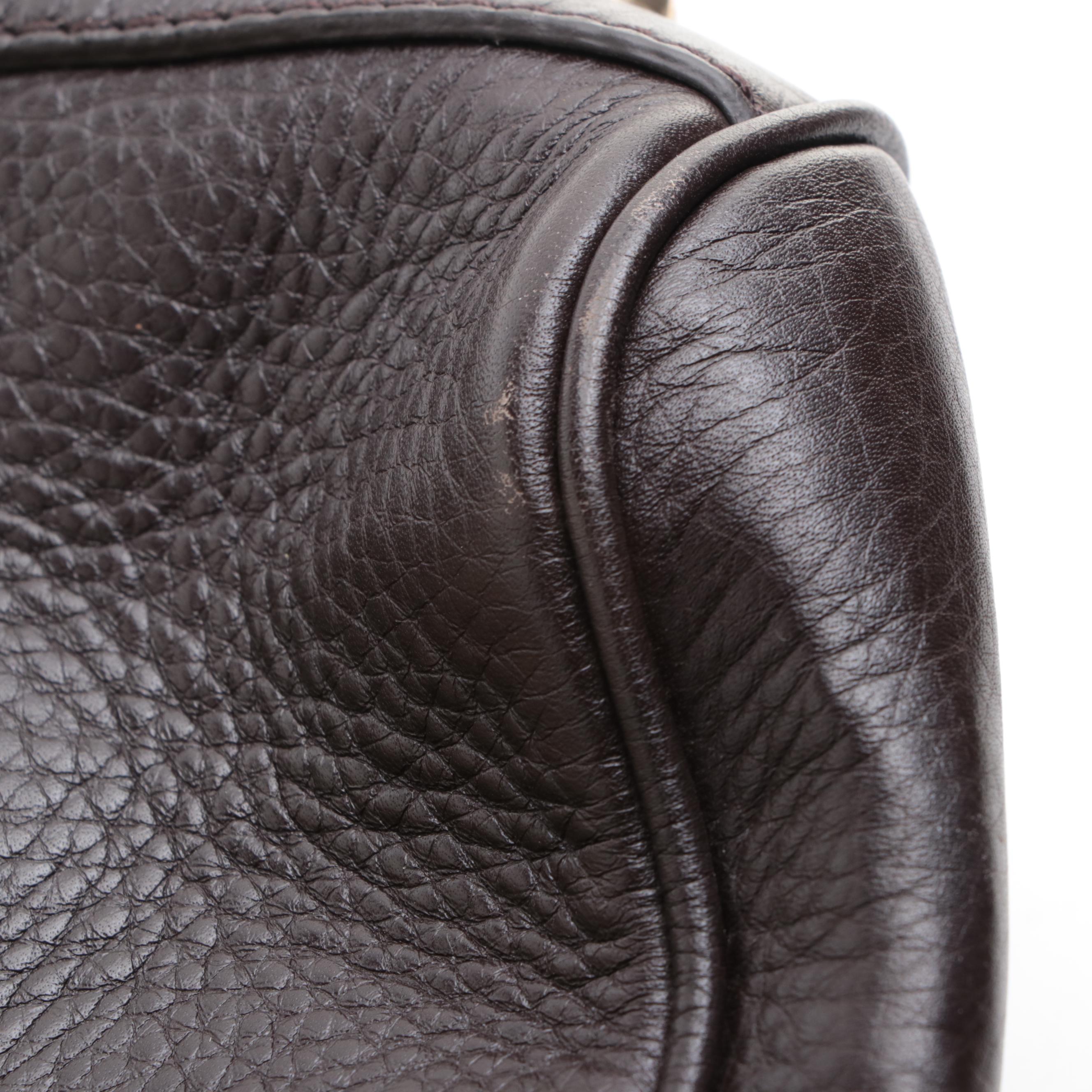 Gucci Bamboo Tote Bag in GG Canvas and Grain Leather