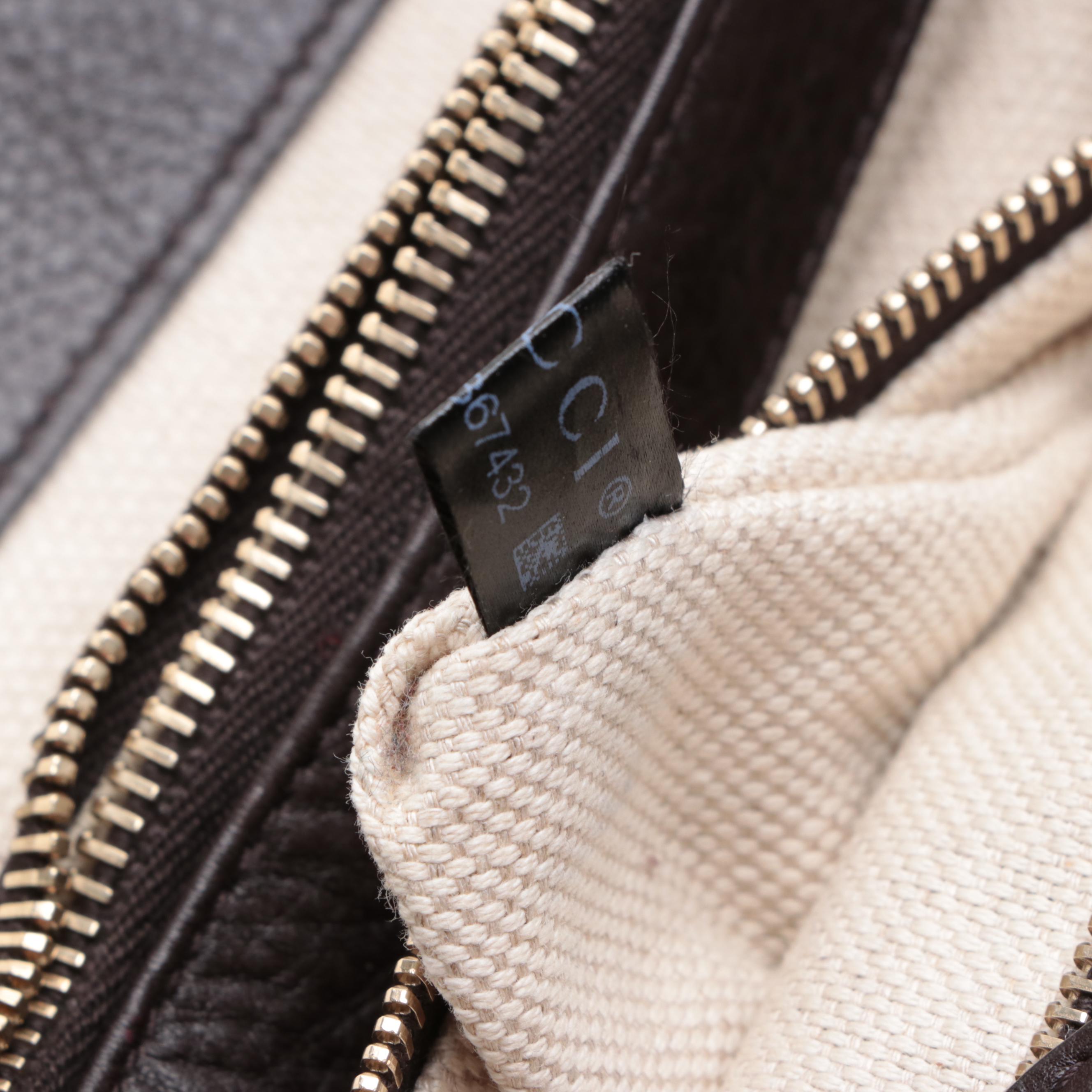 Gucci Bamboo Tote Bag in GG Canvas and Grain Leather