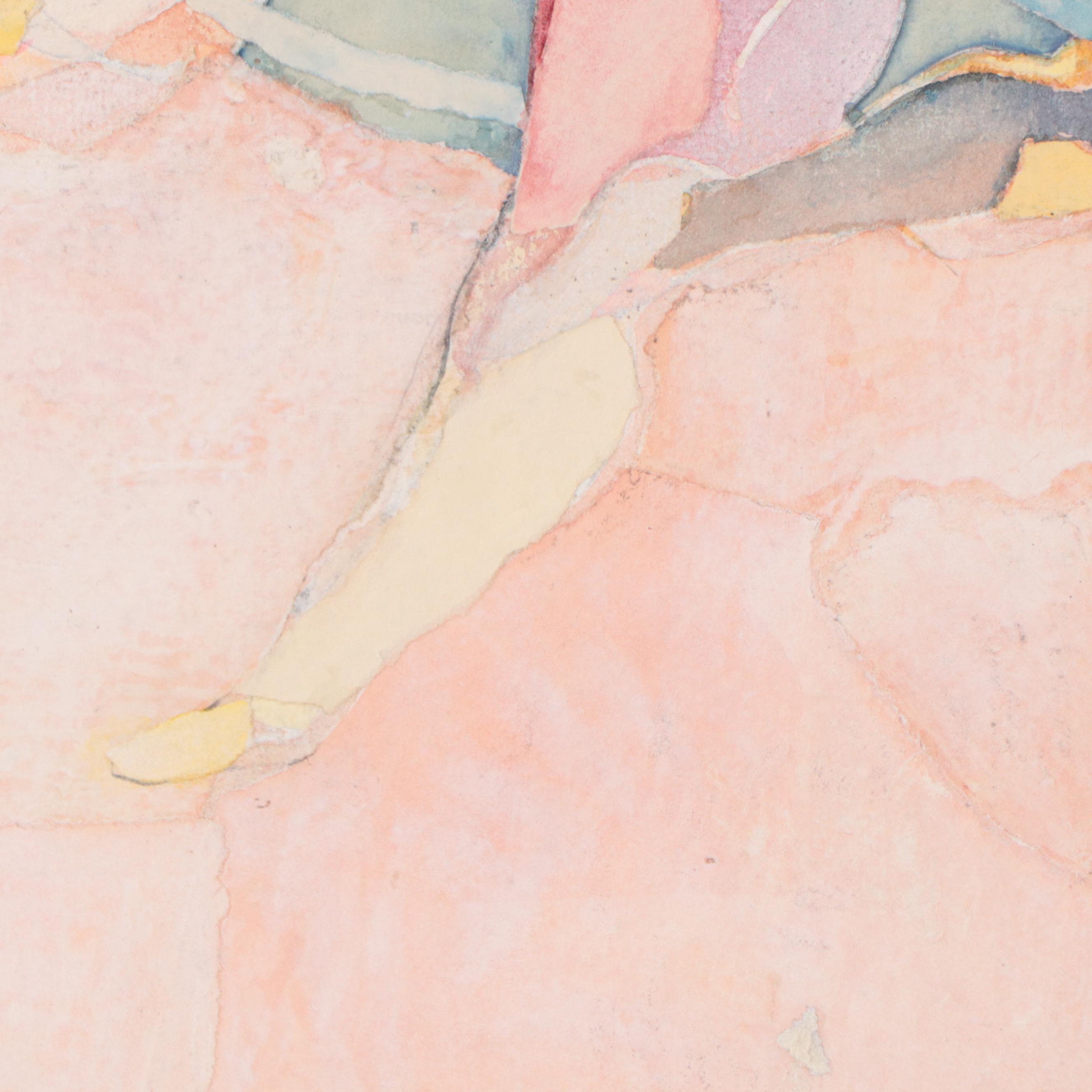 Walter Sorge Abstract Watercolor Painting, Circa 1980