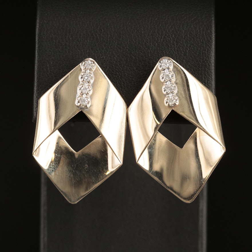 Vintage 14K 0.18 CTW Diamond Earrings