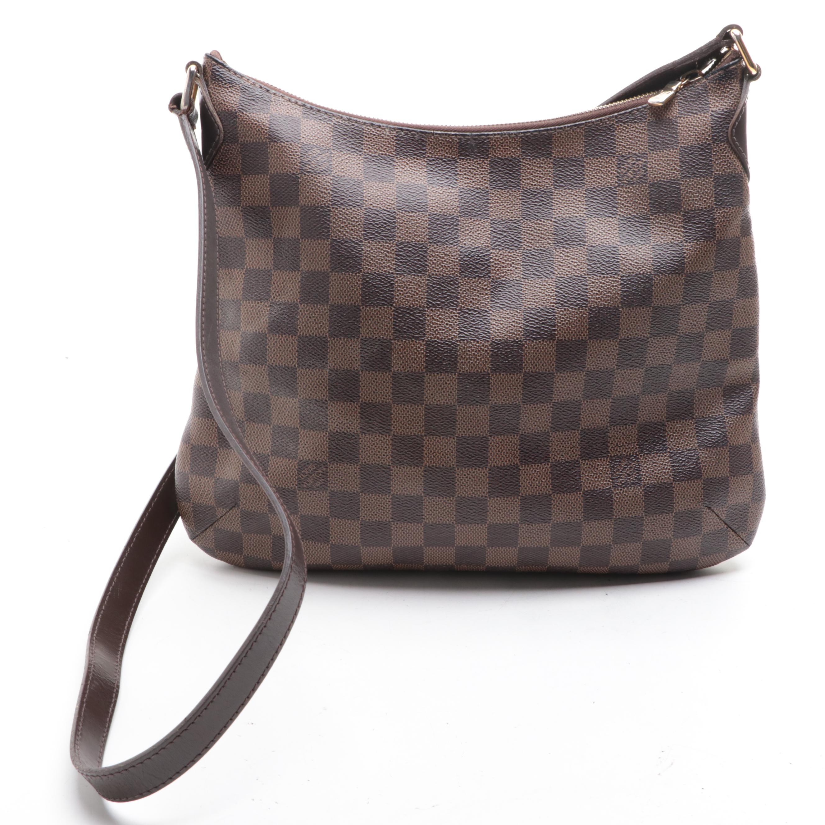 Louis Vuitton Bloomsbury Shoulder Bag in Damier Ebene Canvas/Dark Brown Leather