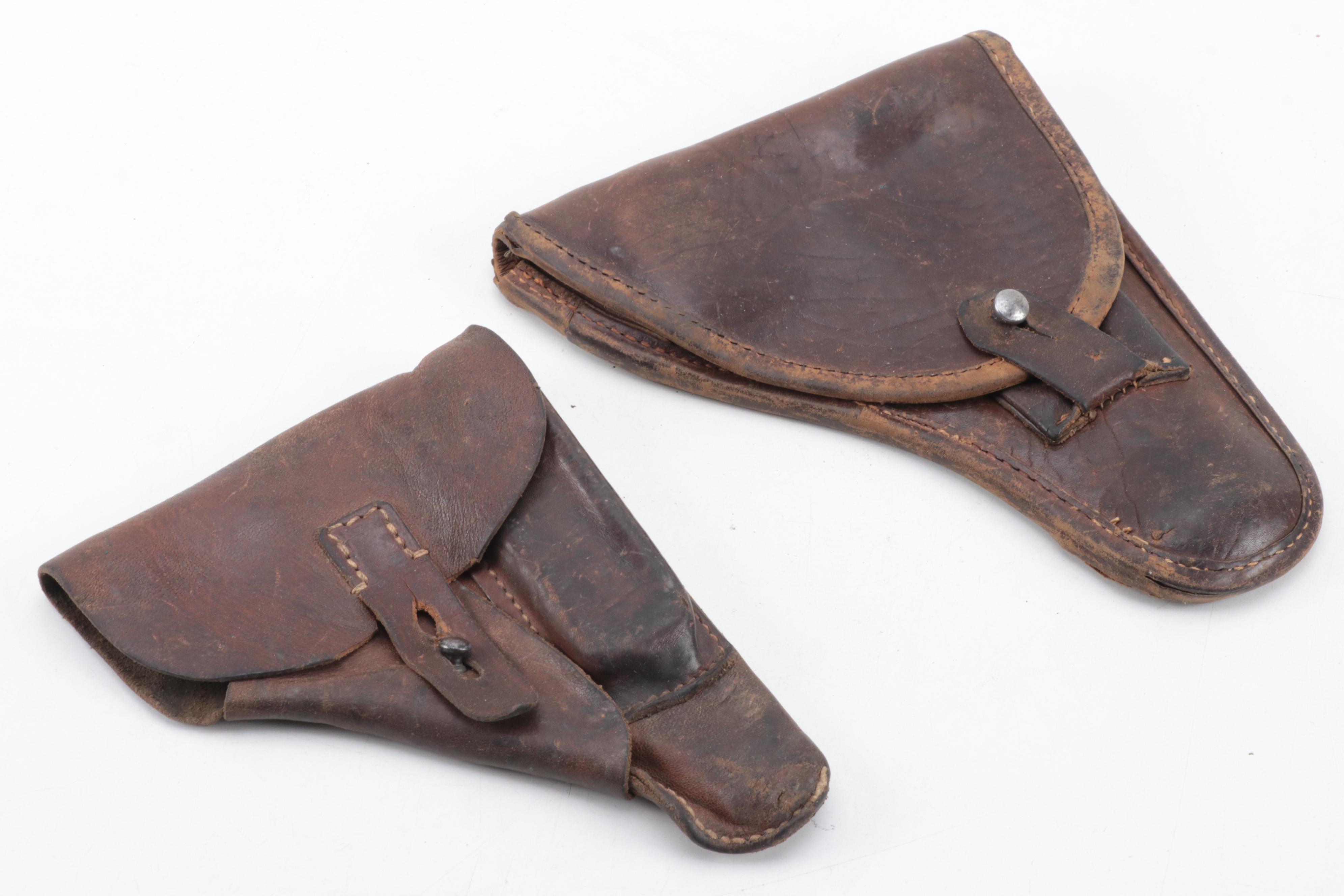 Serbian Mauser Ammo and French Magazine Leather Pouches, Gun Holsters, More