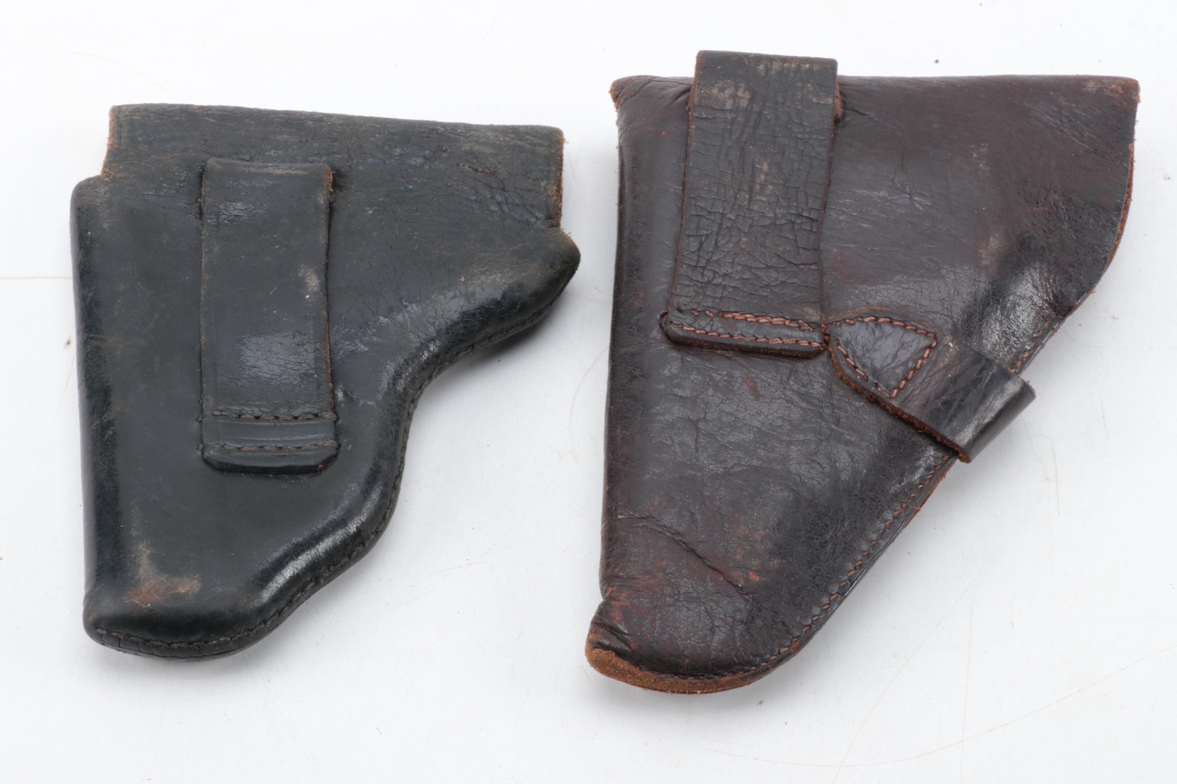 Serbian Mauser Ammo and French Magazine Leather Pouches, Gun Holsters, More