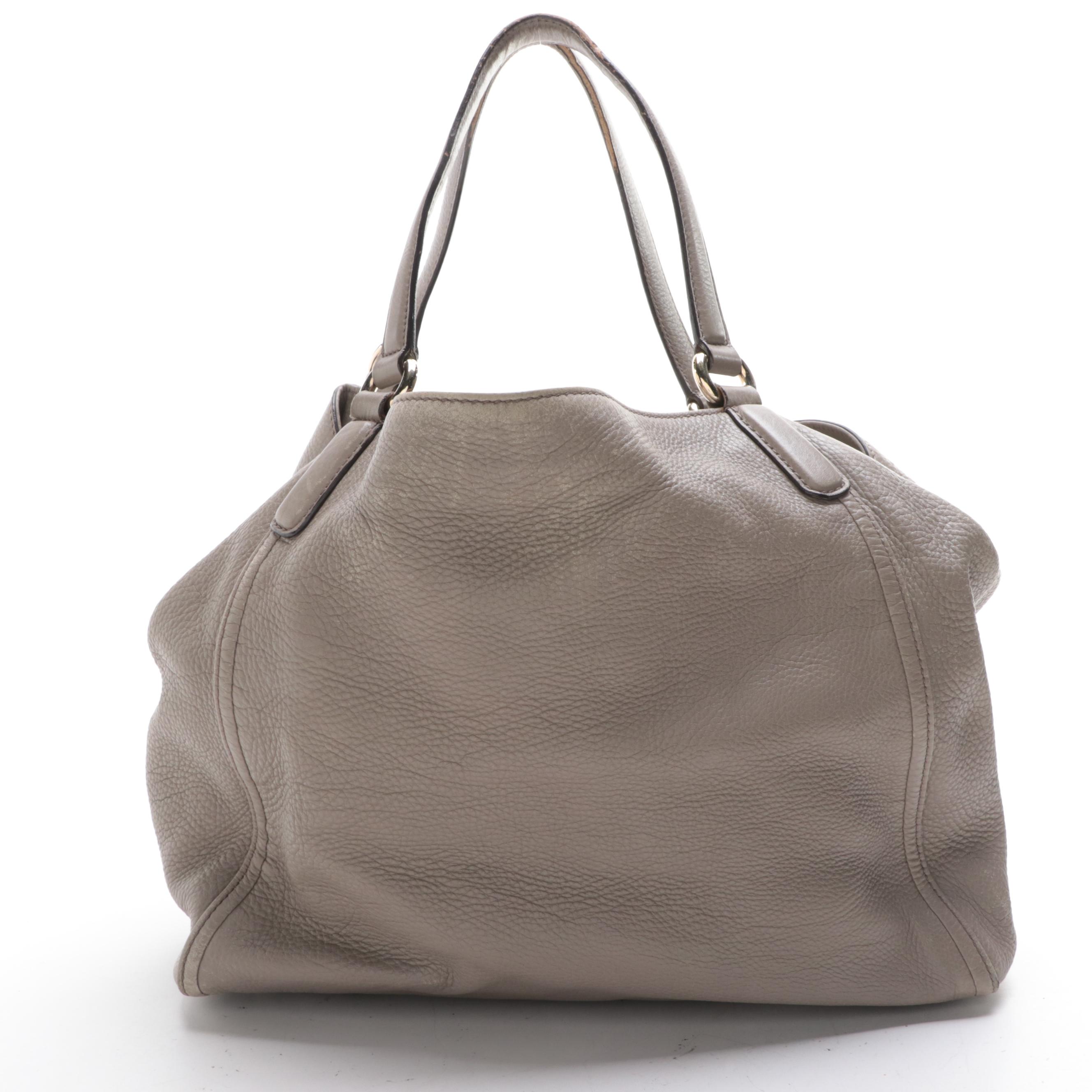 Gucci Soho Small Tassel Tote in Grey Leather