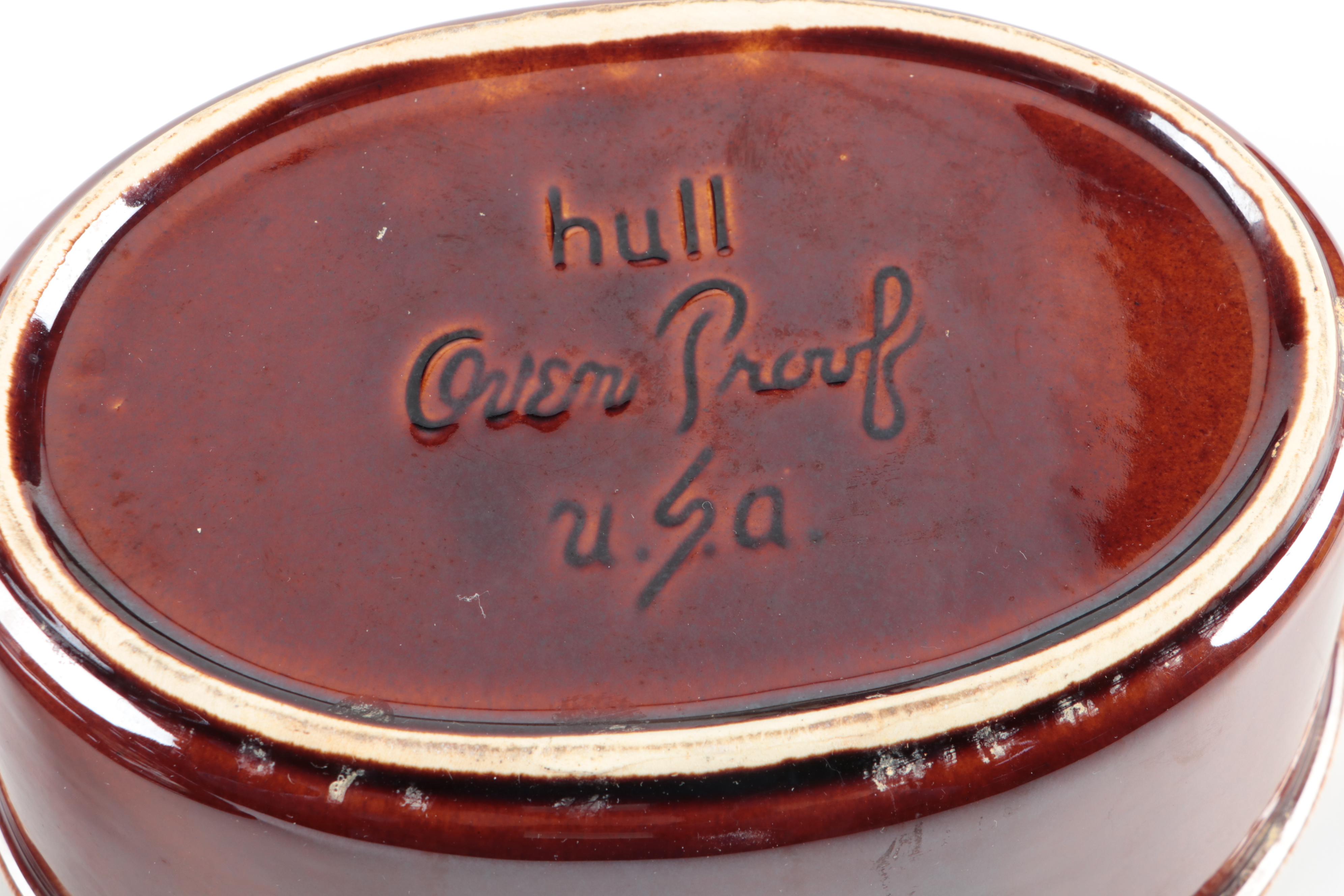 Hull Pottery Drip Glaze Duck Lidded Casserole